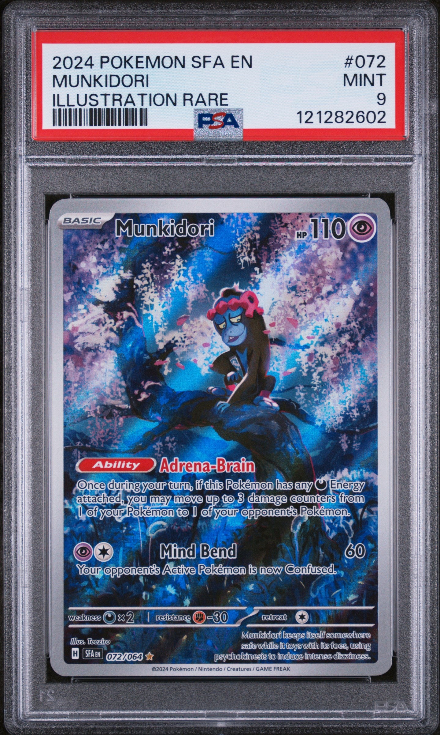 2024 Pokemon #072/064 Munkidori Illustration Rare PSA 9