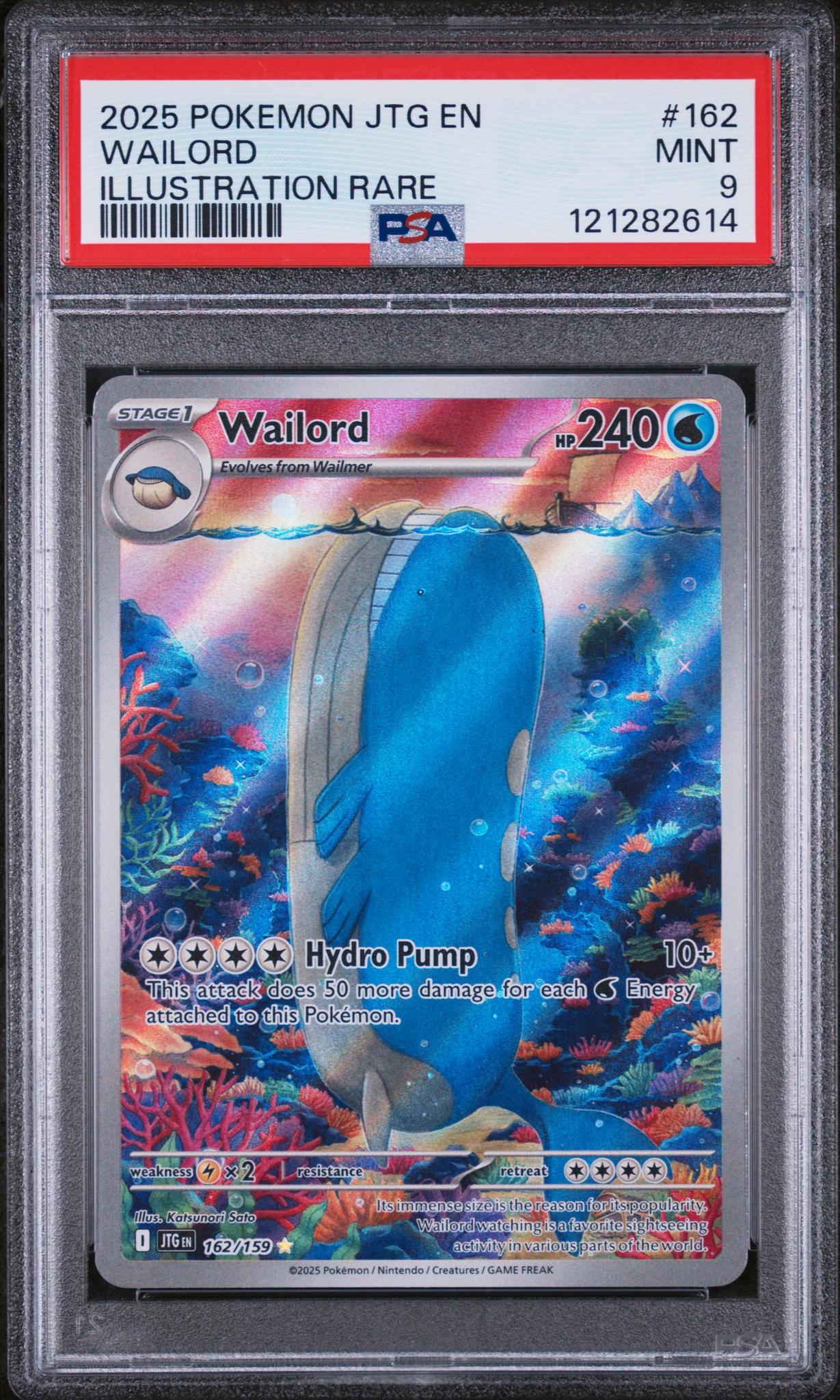2025 Pokémon Illustration Rare Wailord #162/159 Holo PSA 9