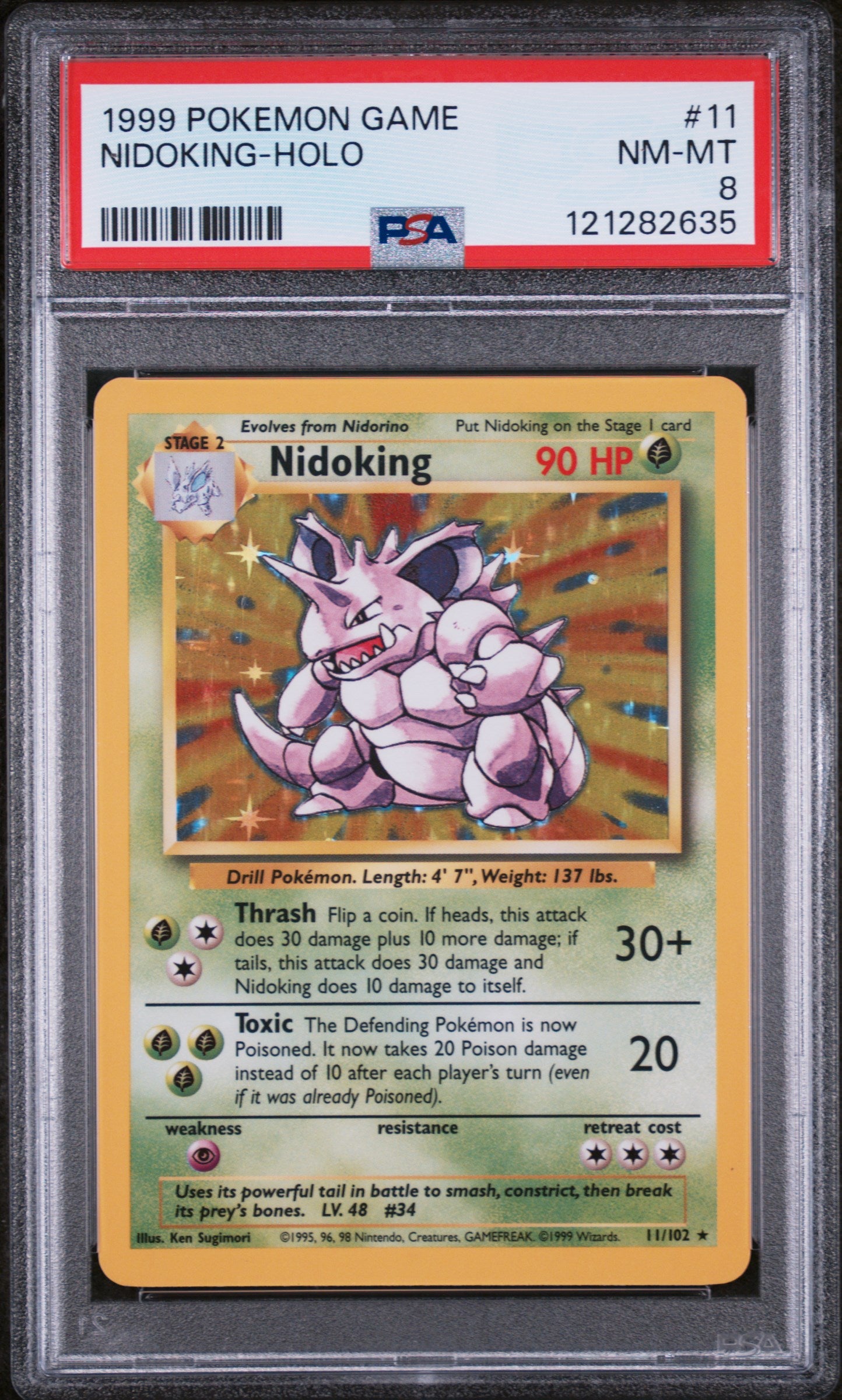 1999 Pokémon Base Set Nidoking #11/102 Holo PSA 8
