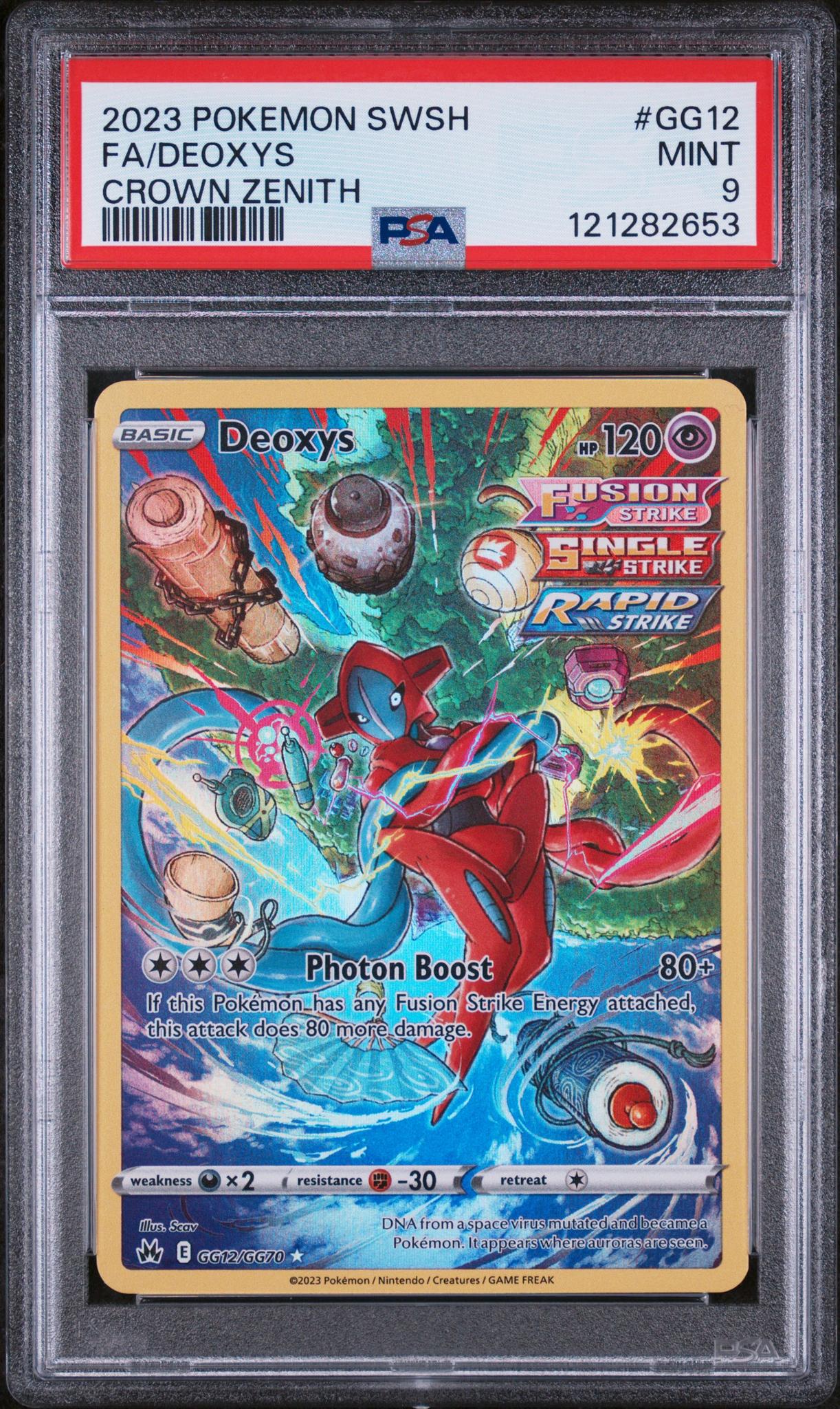 2023 Pokémon Sword & Shield Crown Zenith Galarian Gallery Deoxys #GG12 PSA 9
