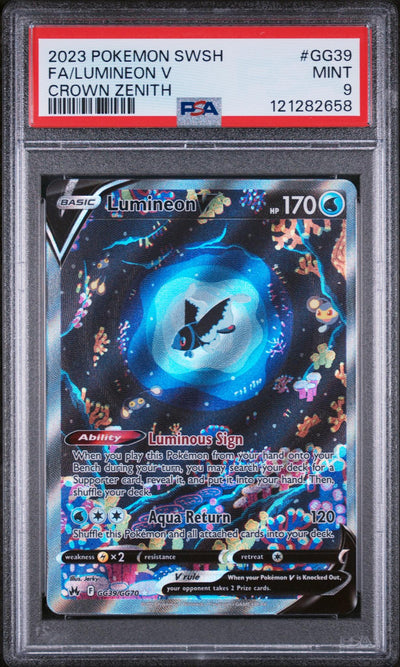 2023 Pokemon Sword and Shield Crown Zenith Lumineon V #GG39 PSA 9