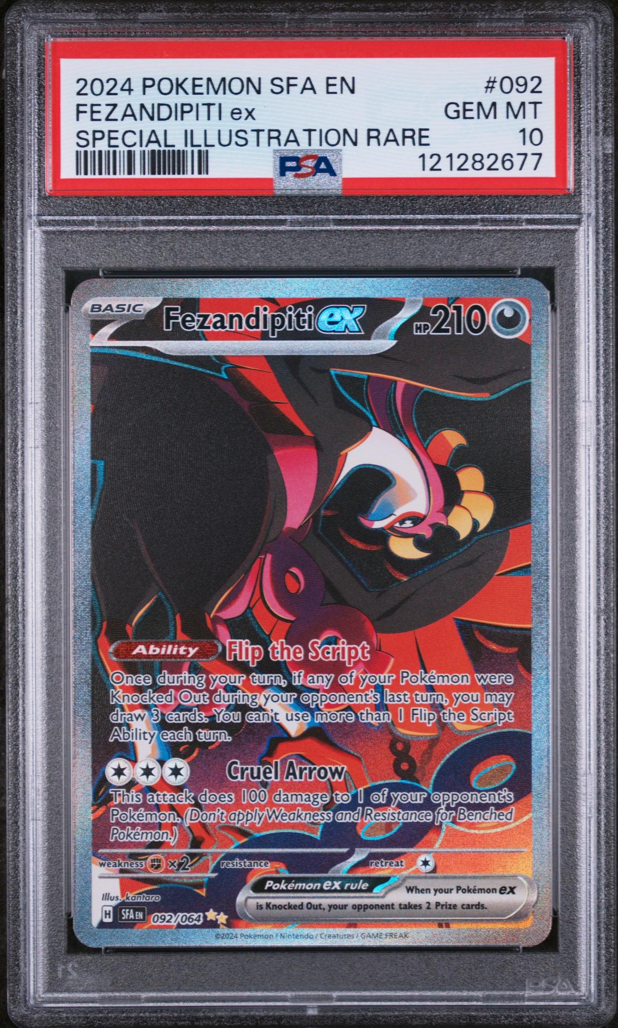 2024 Pokemon #092/064 Fezandipiti Special Illustration Rare PSA 10