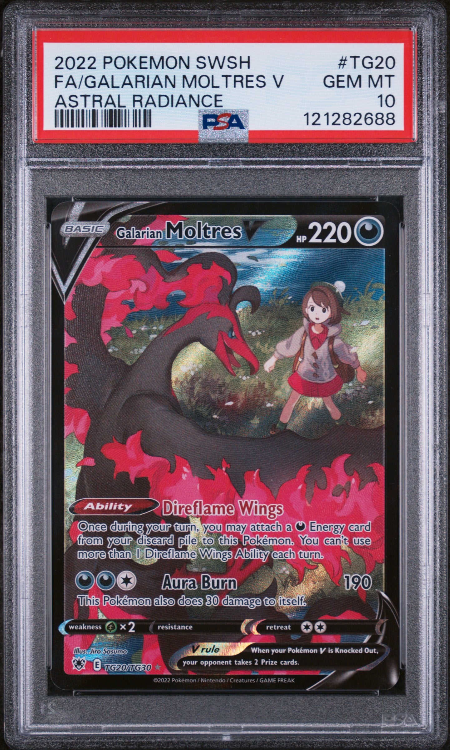 2022 Pokemon #TG20 Galarian Moltres V Astral Radiance PSA 10