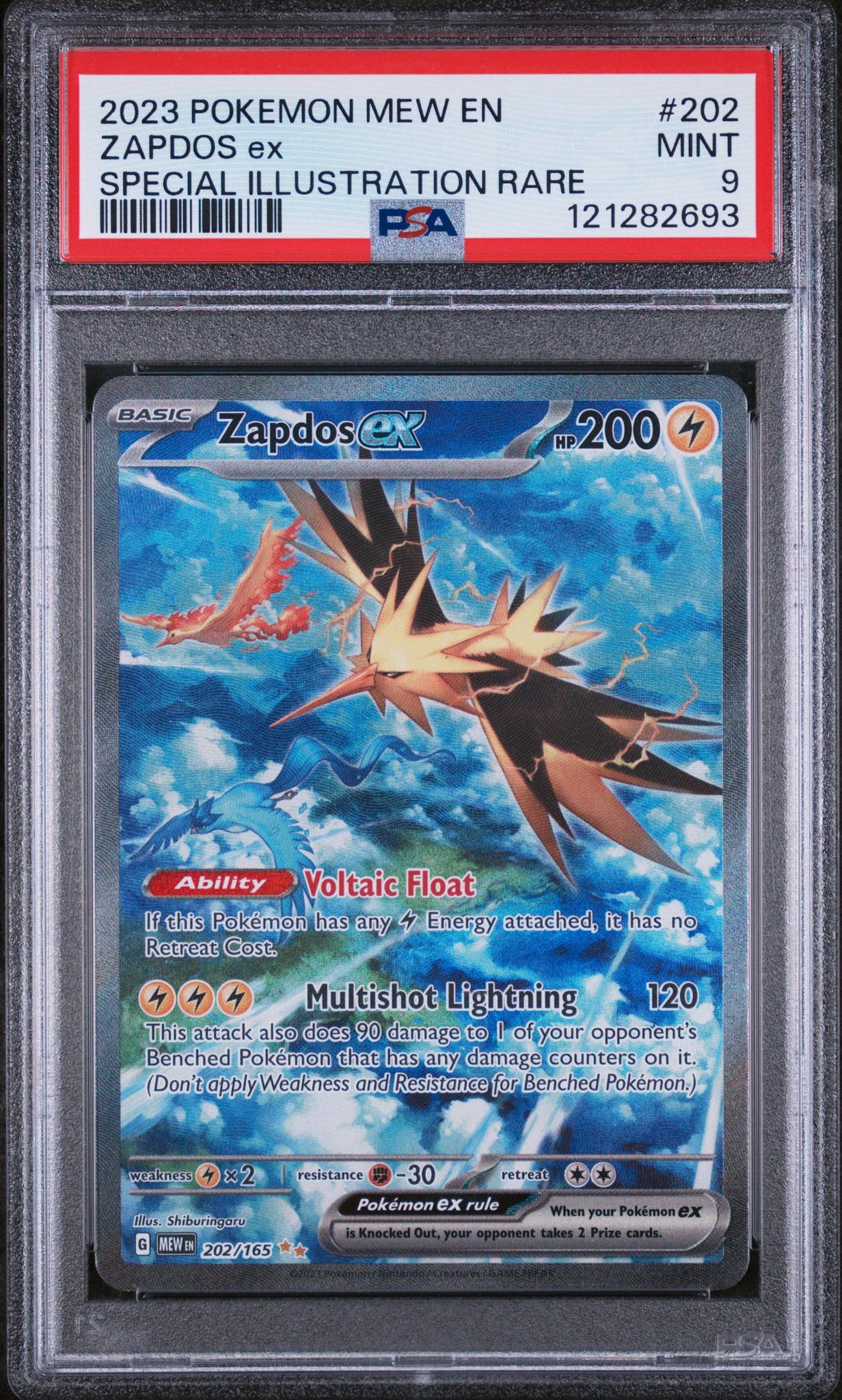 2023 Pokemon 151 Special Illustration Rare Zapdos ex #202 PSA 9