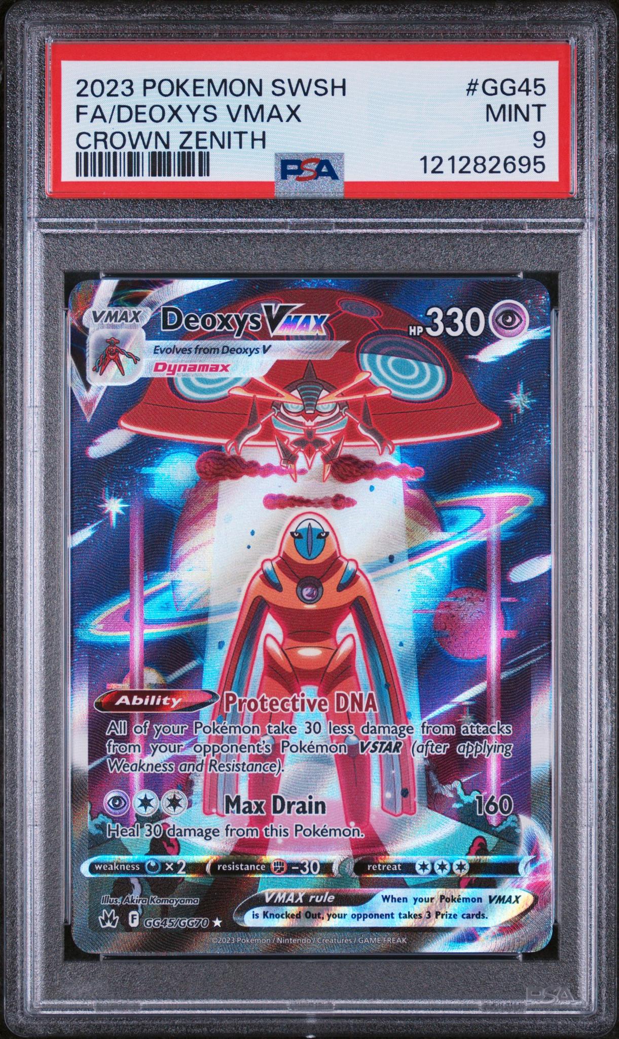 2023 Pokemon Crown Zenith Galarian Gallery Deoxys VMAX #GG45 Full Art PSA 9