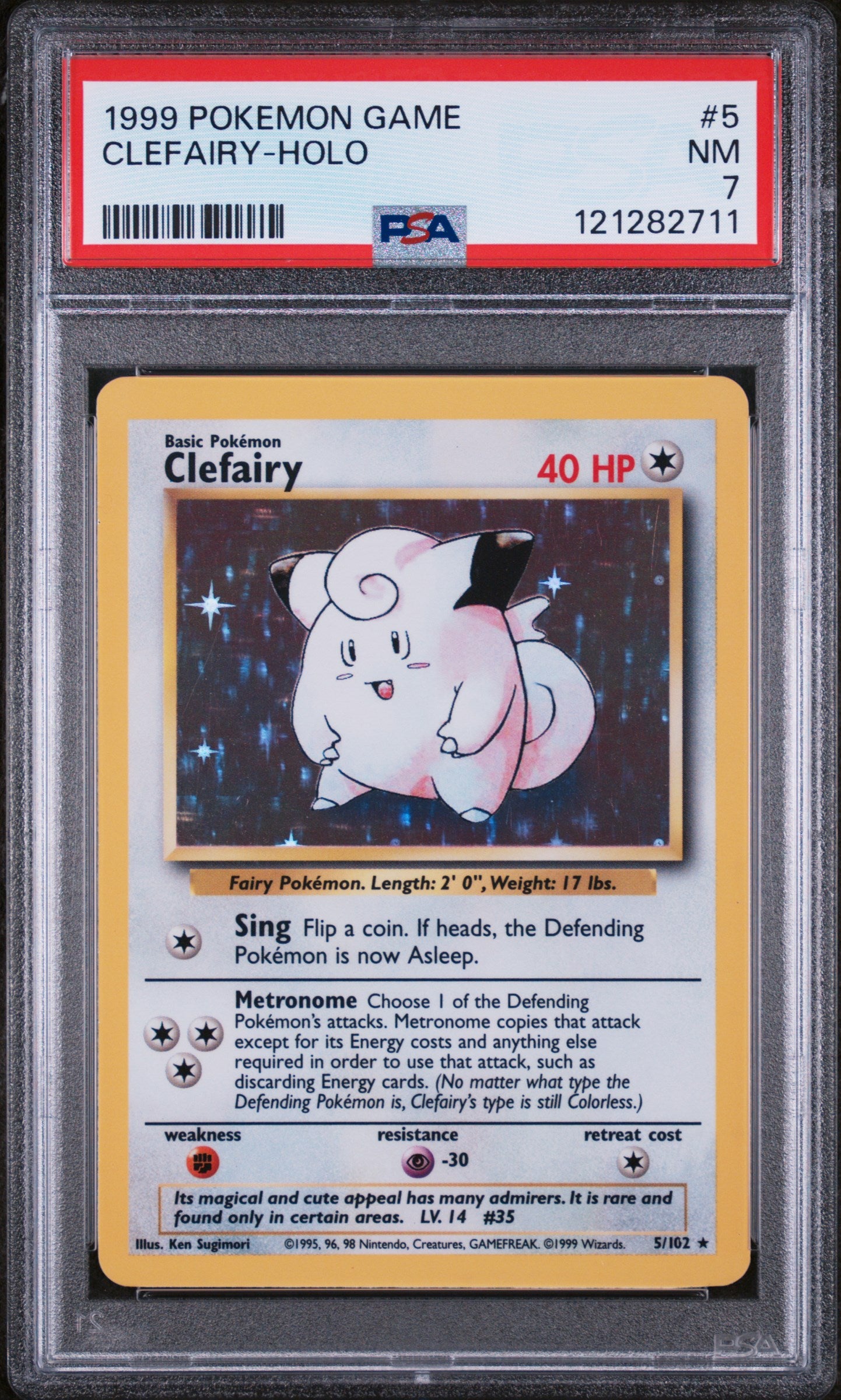1999 Pokémon Base Set Clefairy #5/102 Holo PSA 7