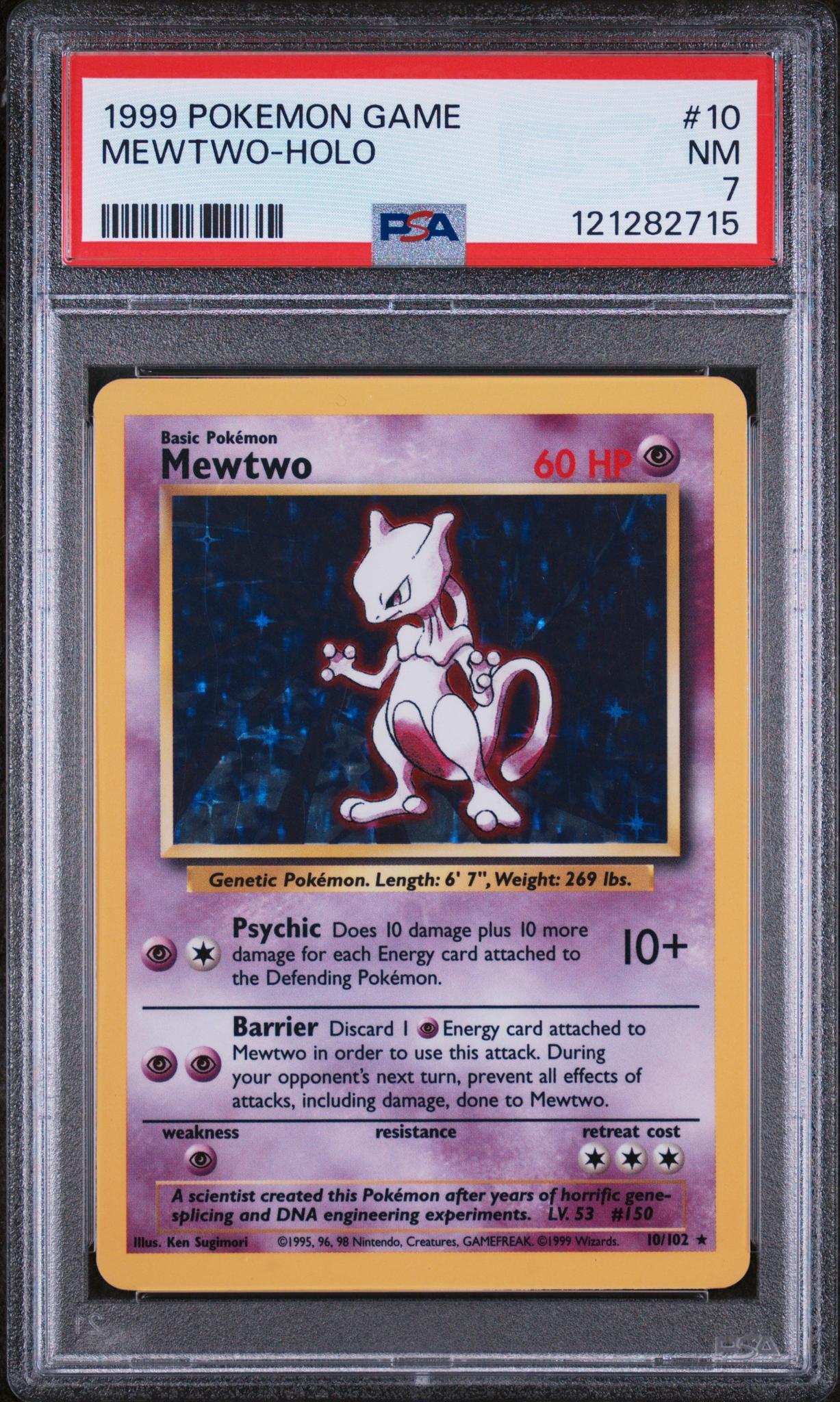 1999 Pokémon Base Set Mewtwo #10/102 Holo PSA 7