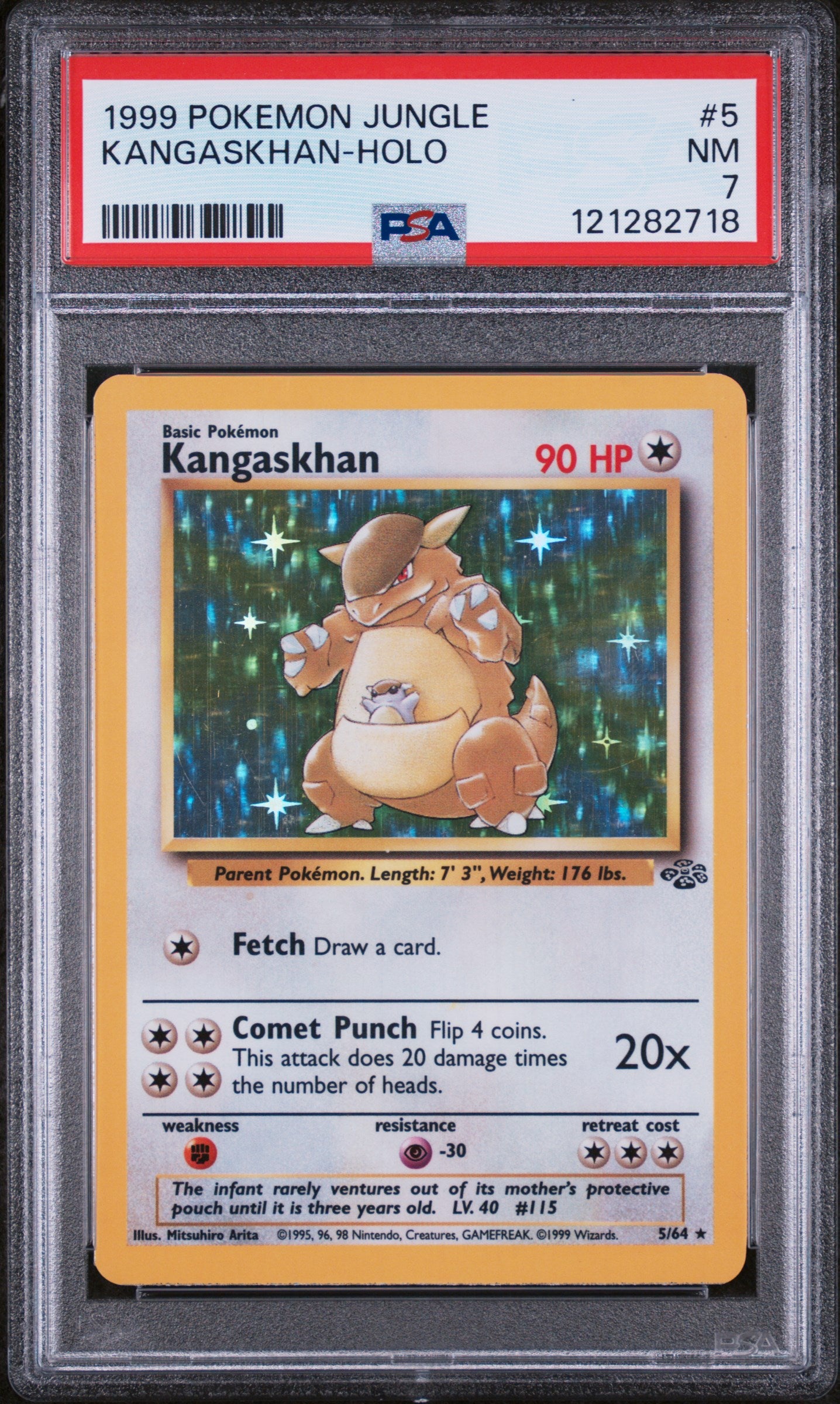 1999 Pokémon Jungle Kangaskhan #5/64 Holo PSA 7