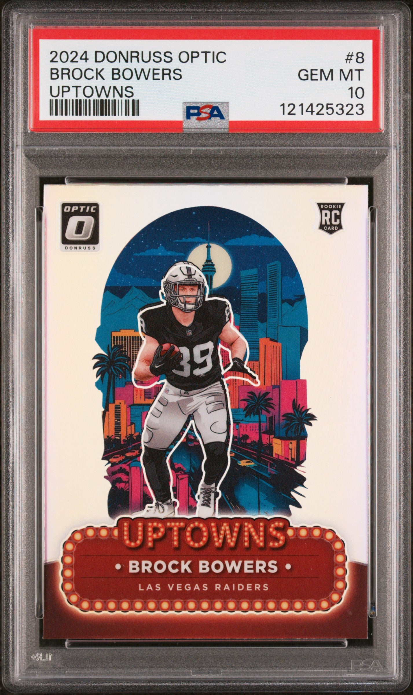 2024 Donruss Optic Uptowns Brock Bowers #8 PSA 10