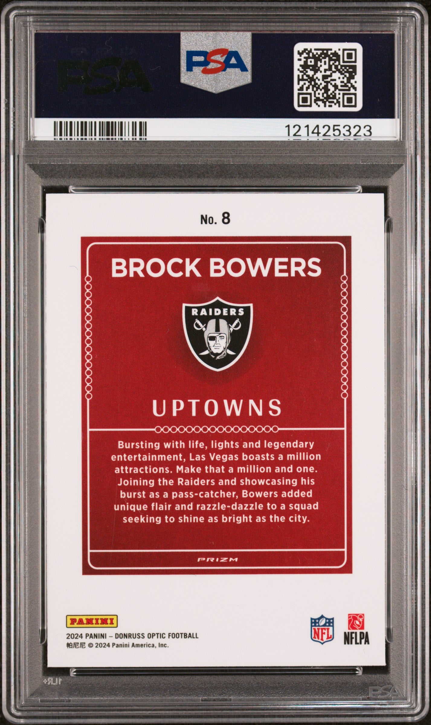 2024 Donruss Optic Uptowns Brock Bowers #8 PSA 10