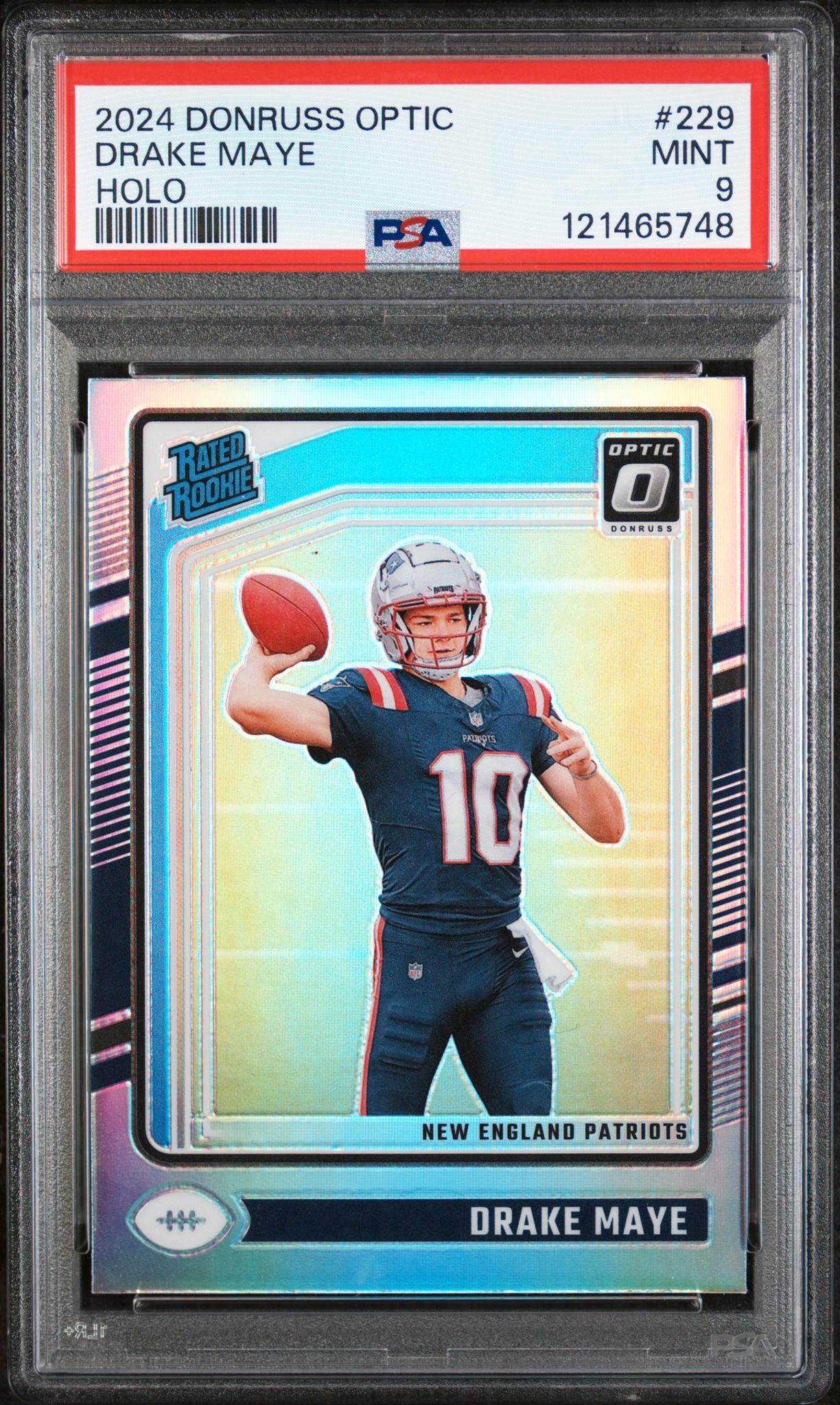 2024 Panini Donruss Optic Holo Drake Maye #229 RC PSA 9