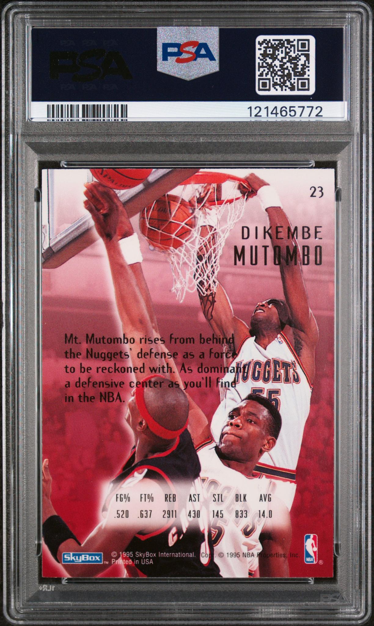1994 E-Motion Dikembe Mutombo #23 PSA 8