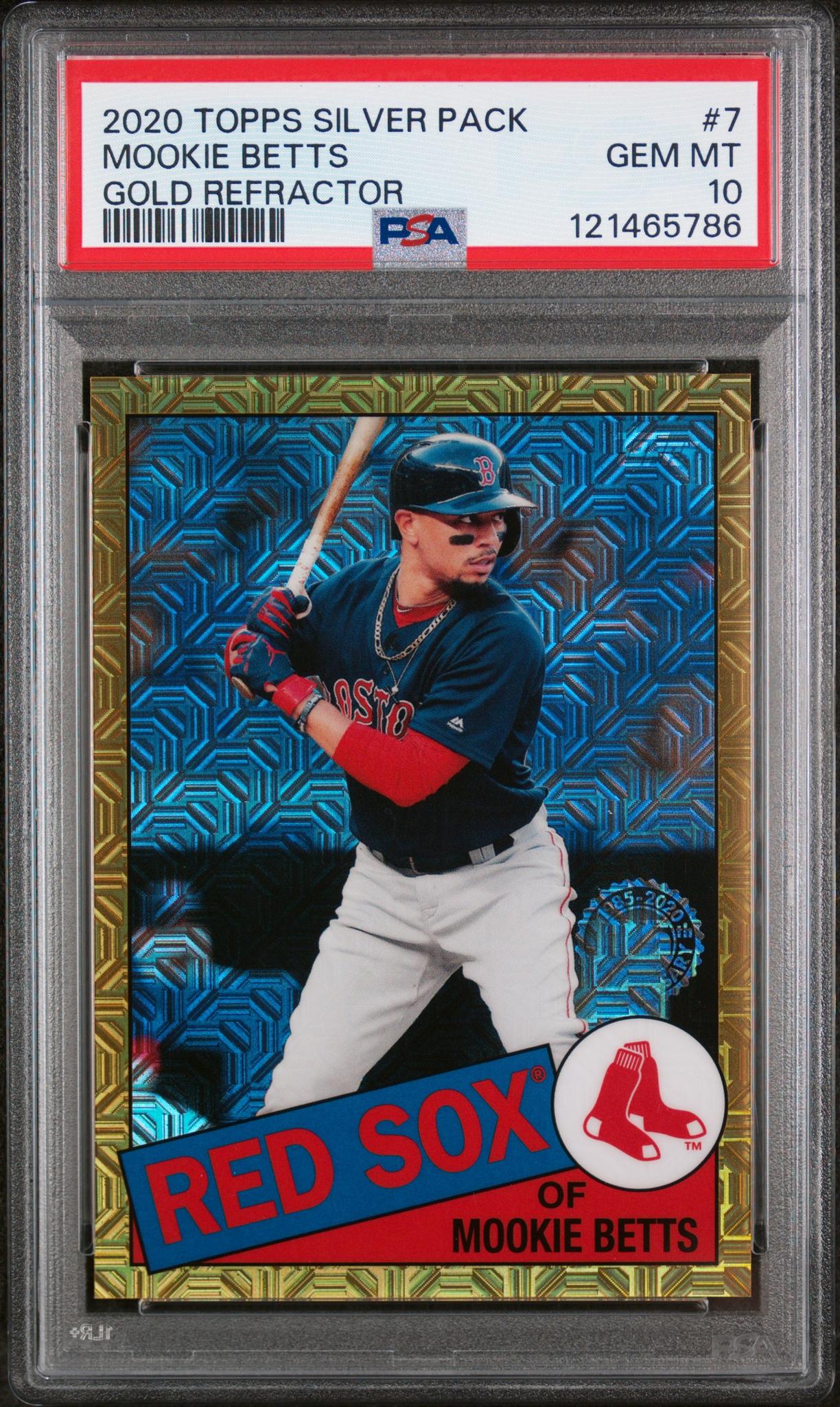 2020 Topps Silver Pack Gold Refractor Mookie Betts #85C-7 /50 PSA 10