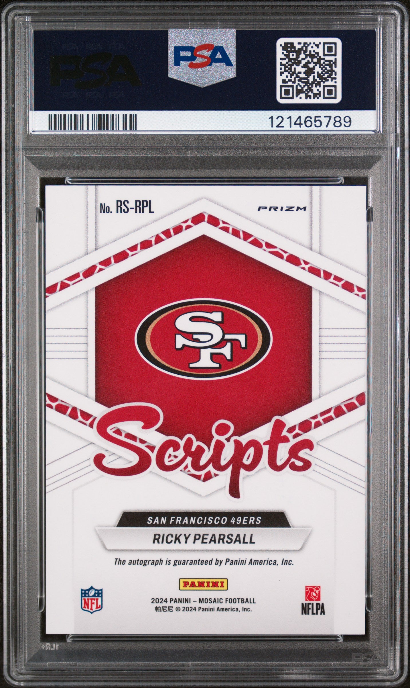 2024 Mosaic Rookie Scripts Ricky Pearsall #8 PSA 9
