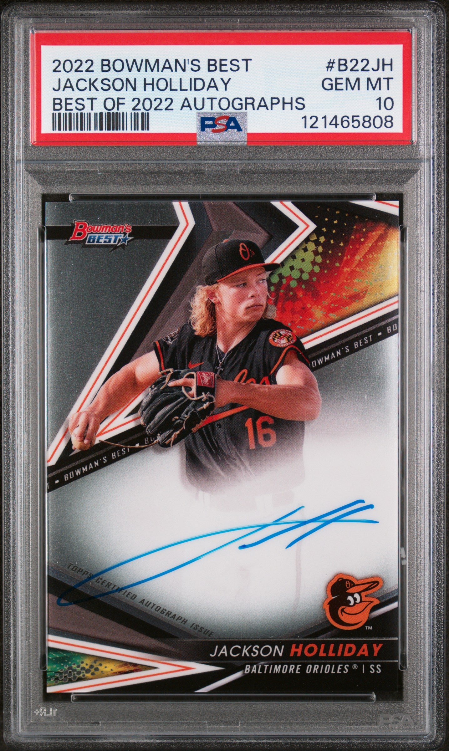 2022 Topps Bowman's Best Best of 2022 Jackson Holliday #B22-JH Auto PSA 10