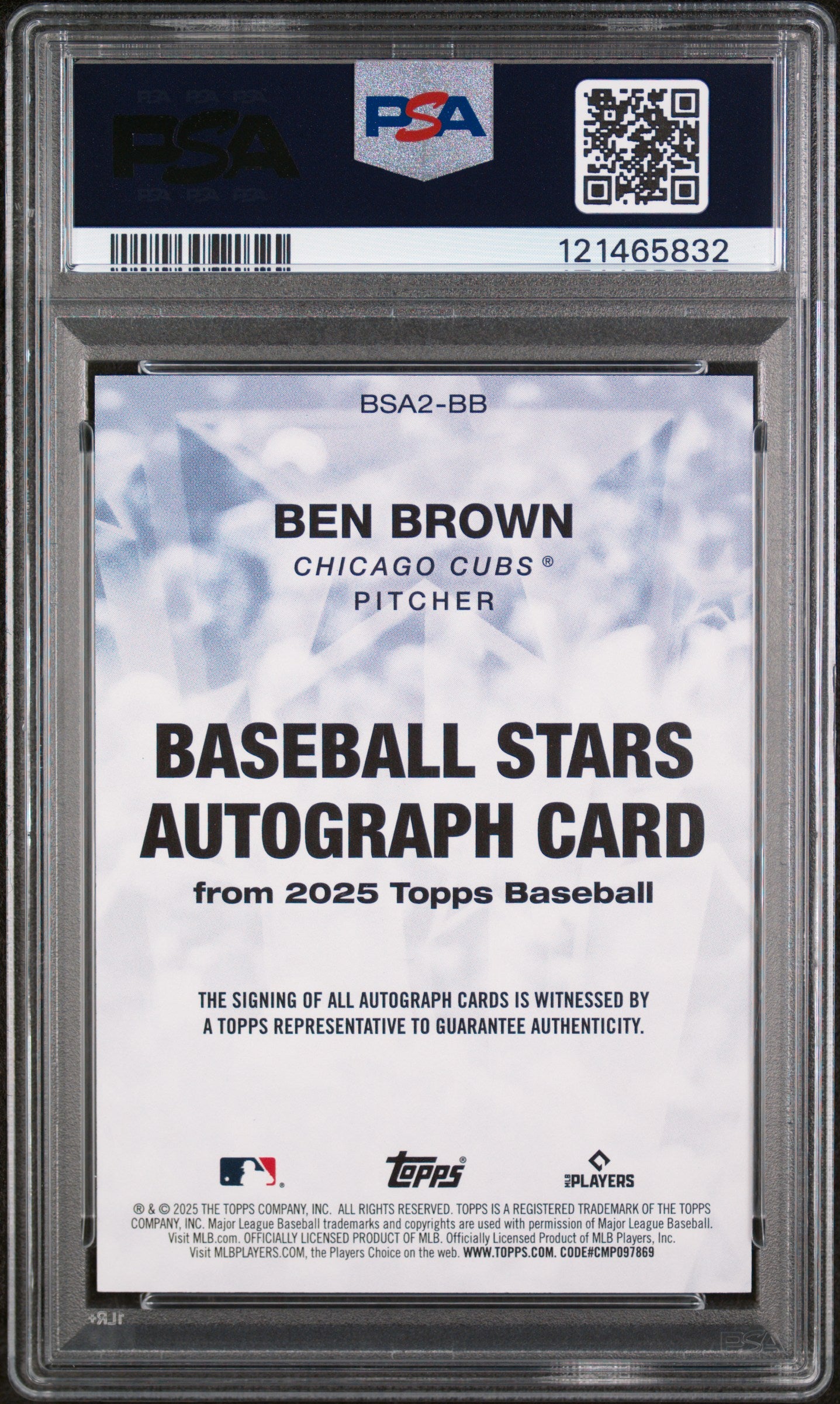 2025 Topps Baseball Stars Gold Ben Brown #BSA2-BB Auto /50 PSA 9