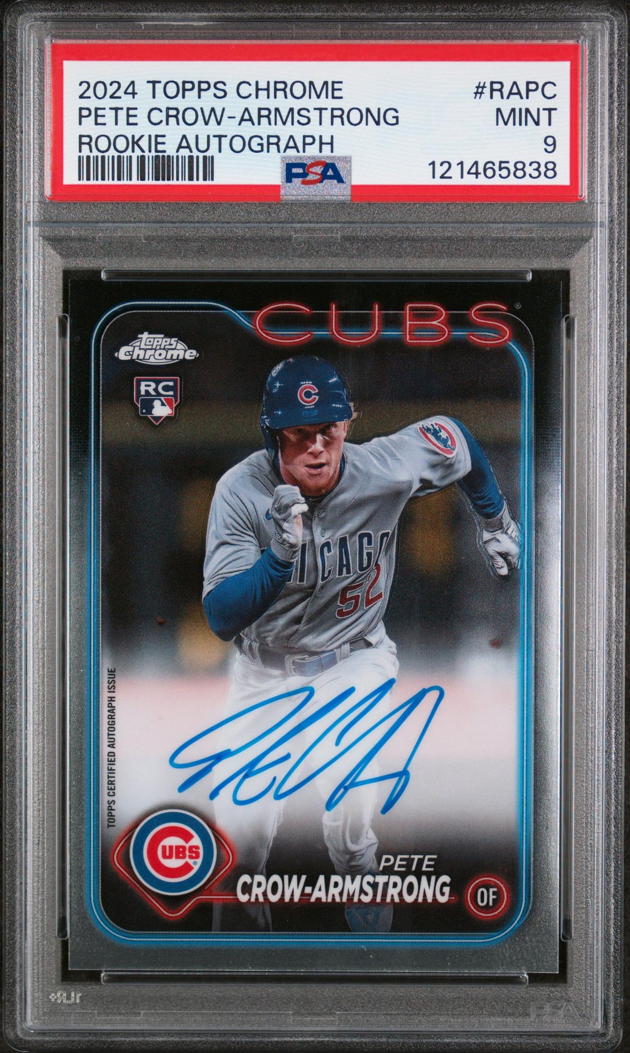 2024 Topps Chrome Pete Crow-Armstrong #RA-PC RC Auto PSA 9