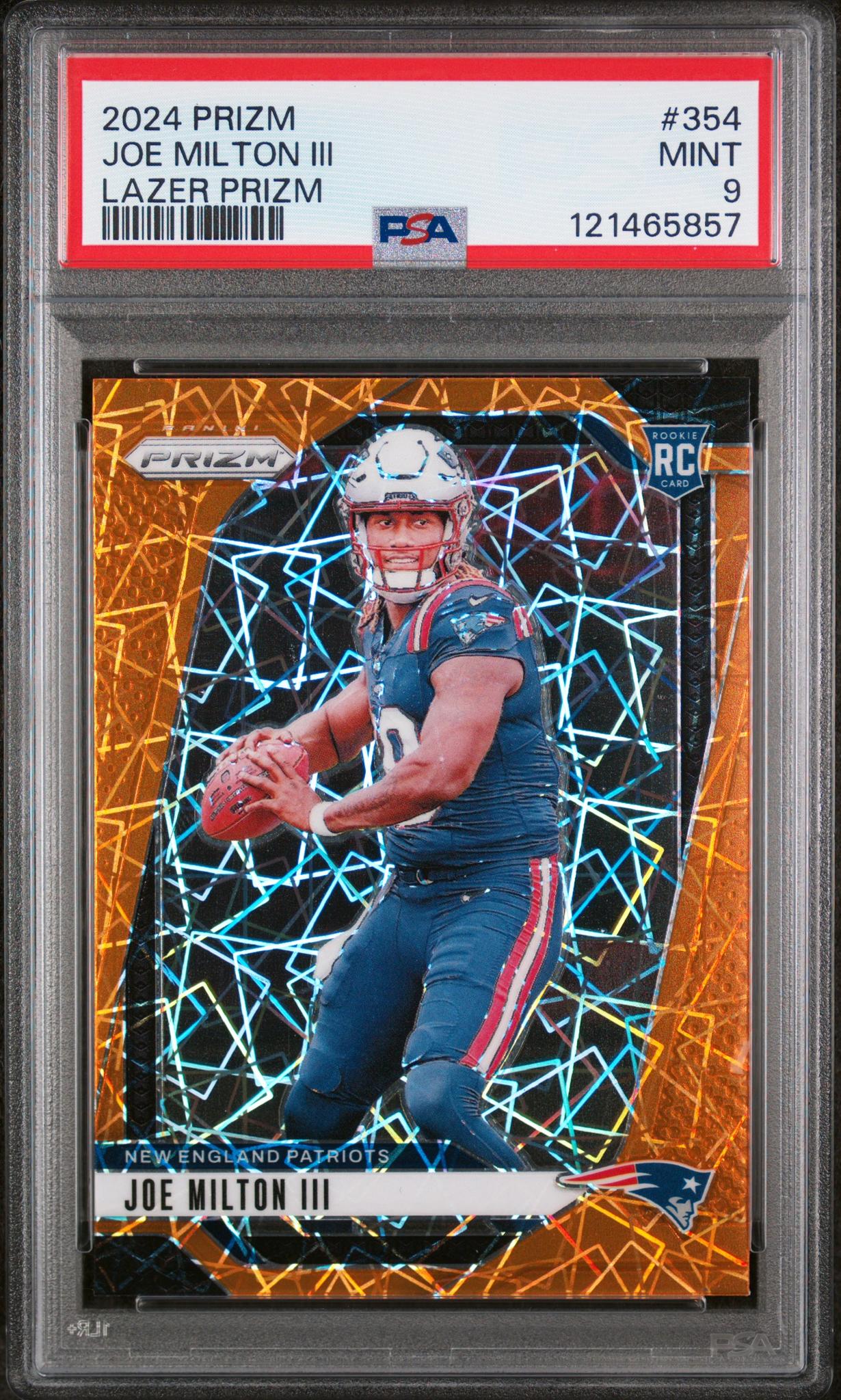2024 Panini Prizm Lazer Prizm Joe Milton III #354 PSA 9