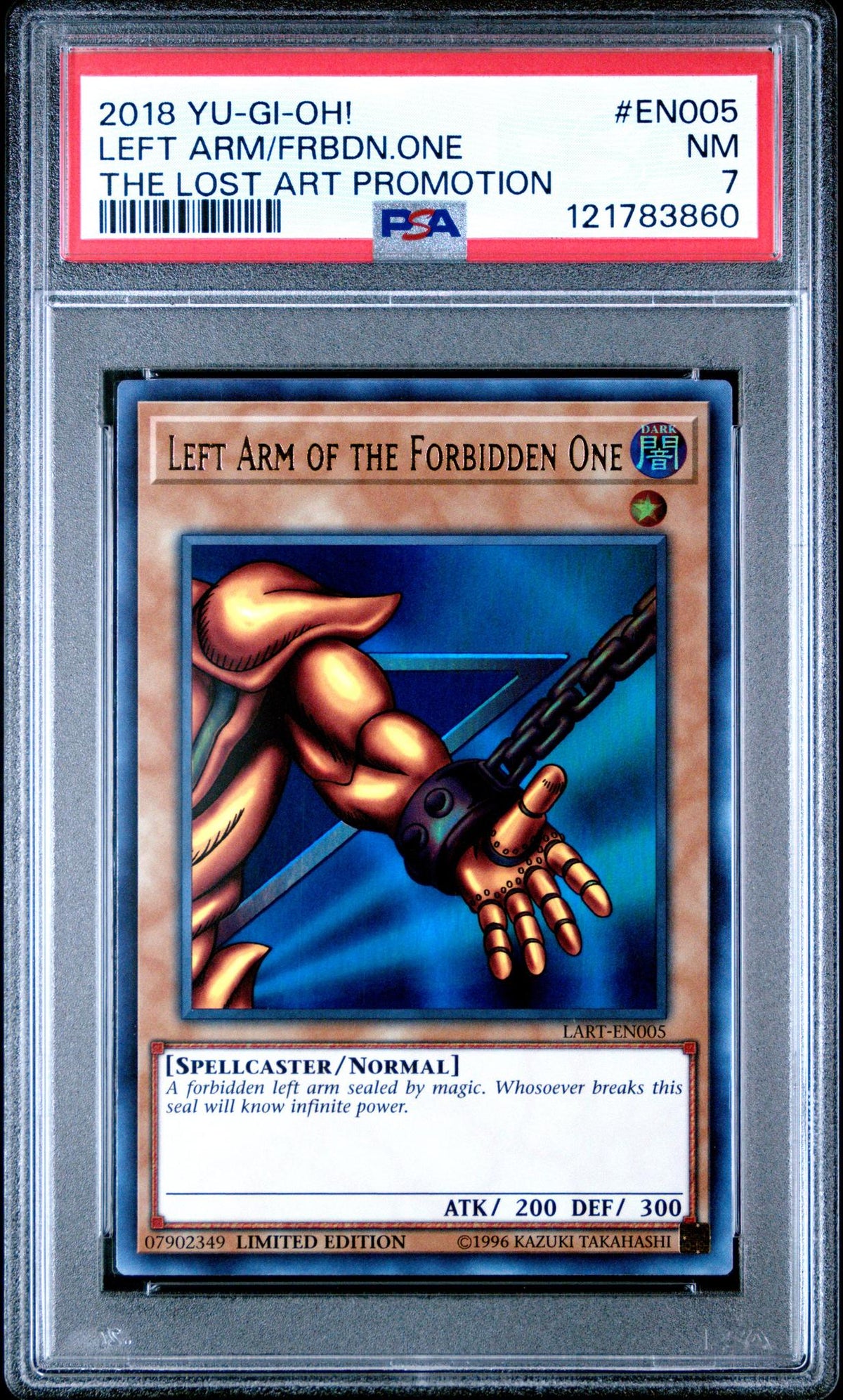 Yu-Gi-Oh! Left Arm of the Forbidden One EN005 The Lost Art Promotion PSA 7