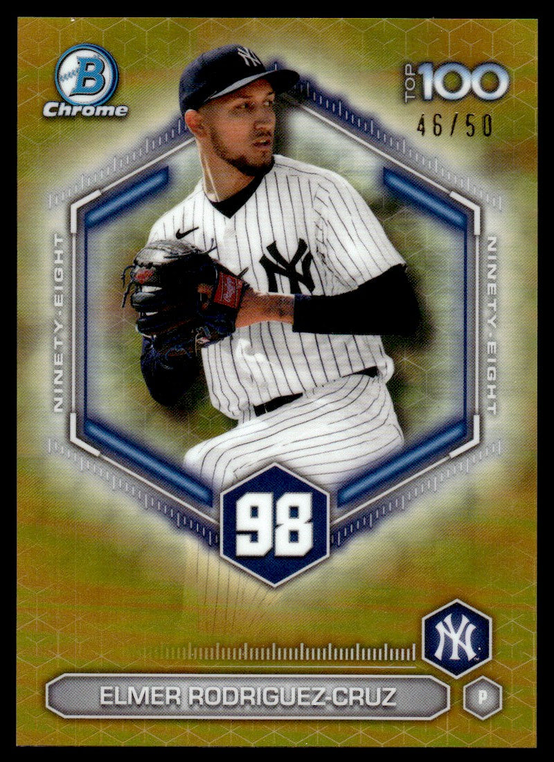 2026 Bowman Chrome BTP-98 Elmer Rodriguez-Cruz Rookie Top 100 Gold /50
