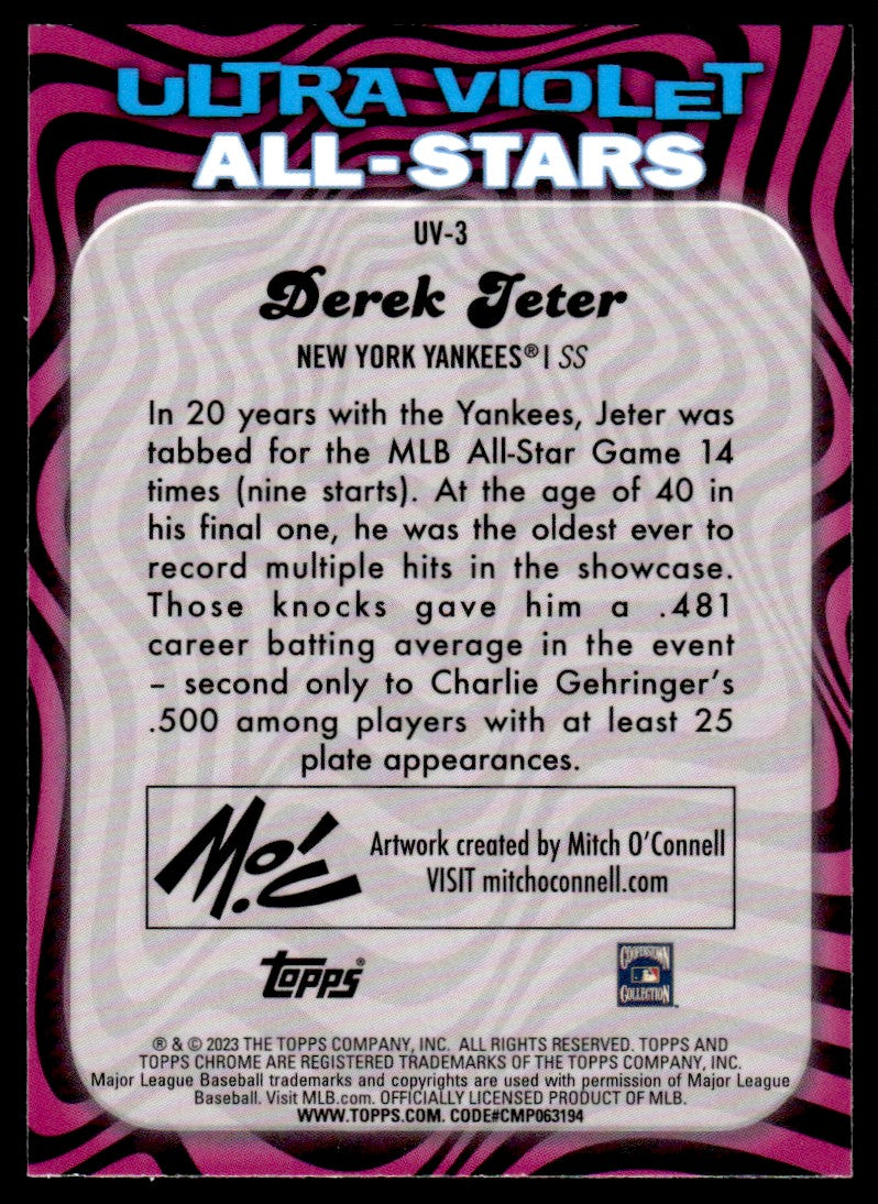 2023 Topps Chrome UV-3 Derek Jeter Ultra Violet All-Stars SSP