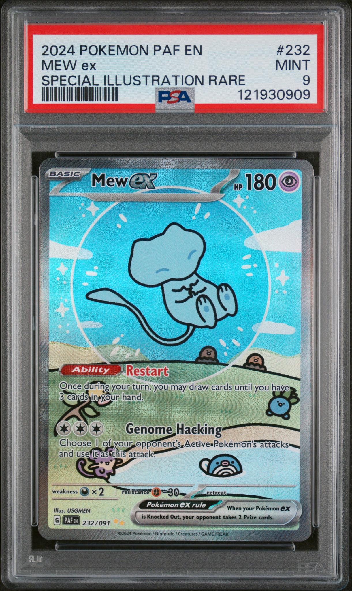 2024 Pokemon Paldean Fates Special Illustration Rare Mew ex #232 PSA 9