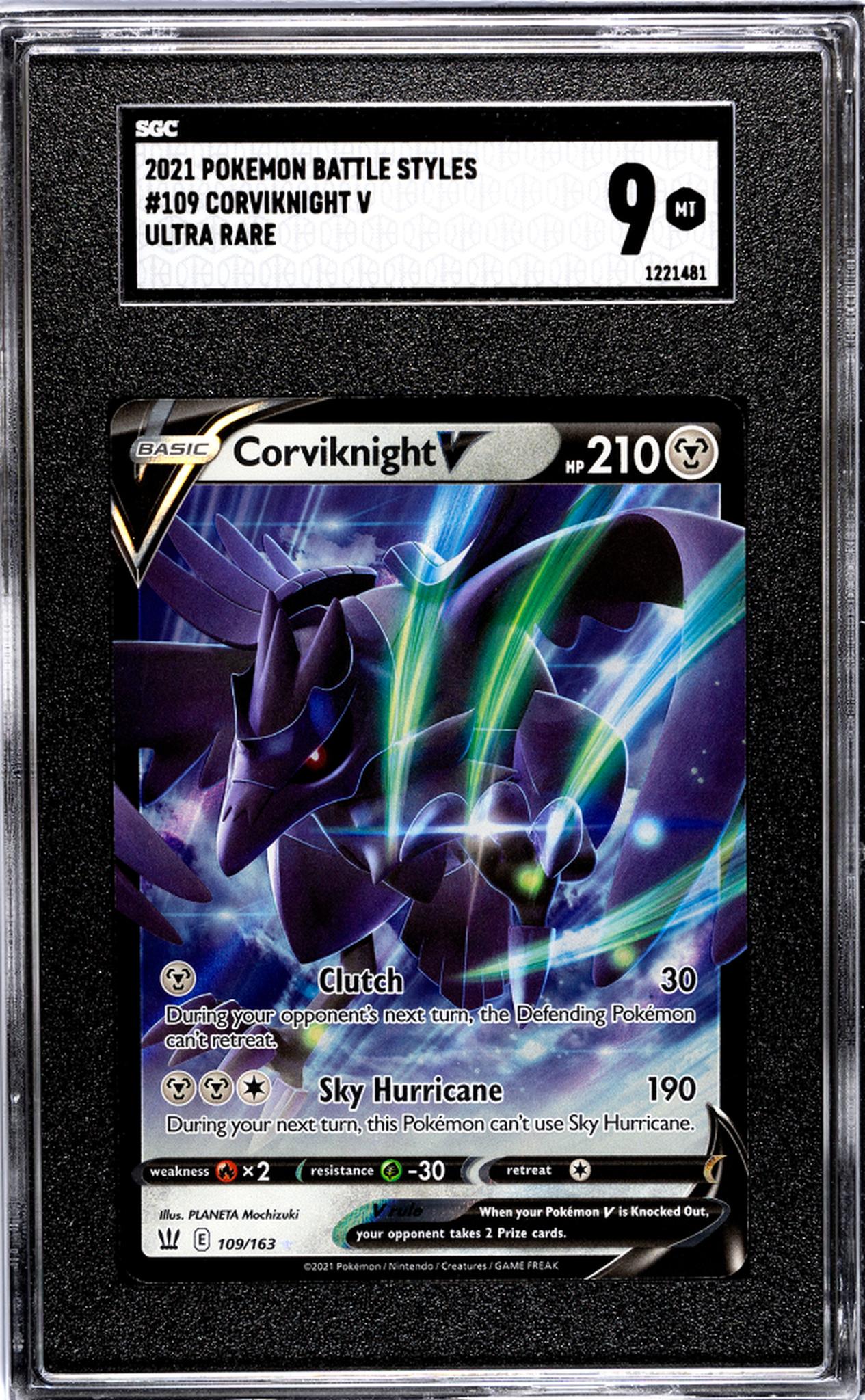 2021 Pokémon Sword & Shield Battle Styles Corviknight #109/163 V SGC 9