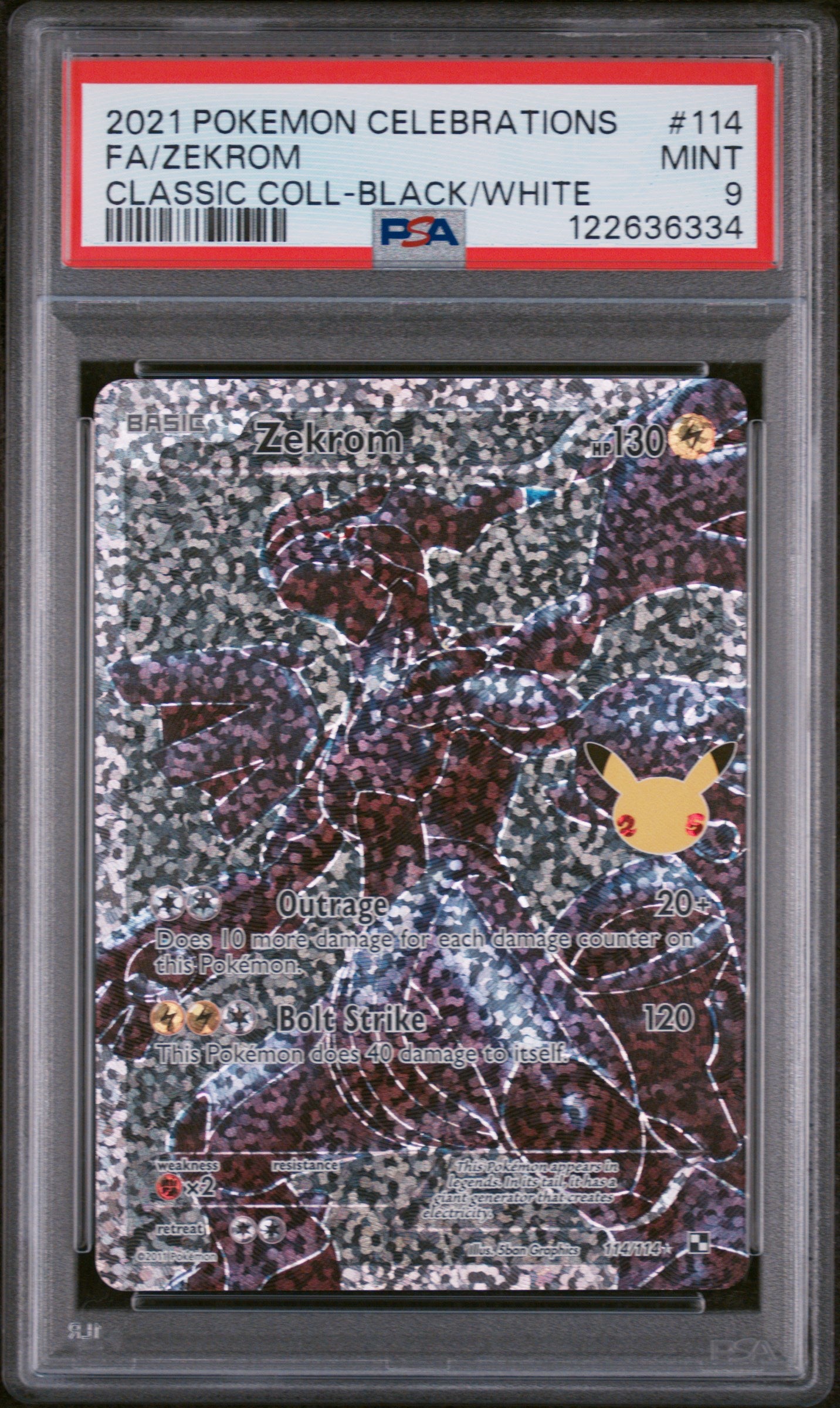 2021 Pokemon Celebrations Classic Collection Zekrom #114 Full Art PSA 9