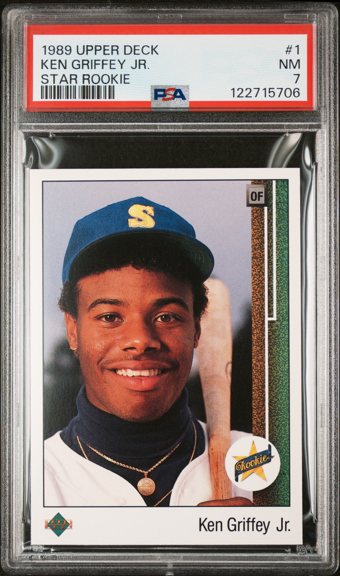1989 Upper Deck Ken Griffey Jr. #1 RC Star Rookie PSA 7