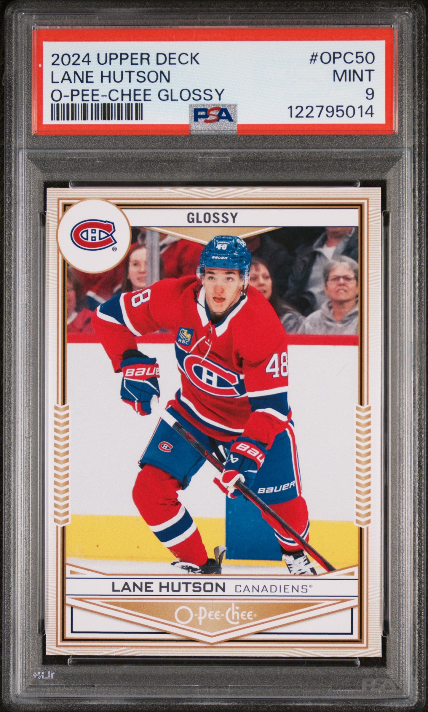 2024 Upper Deck Series 2 O-Pee-Chee Glossy Lane Hutson #OPC50 PSA 9