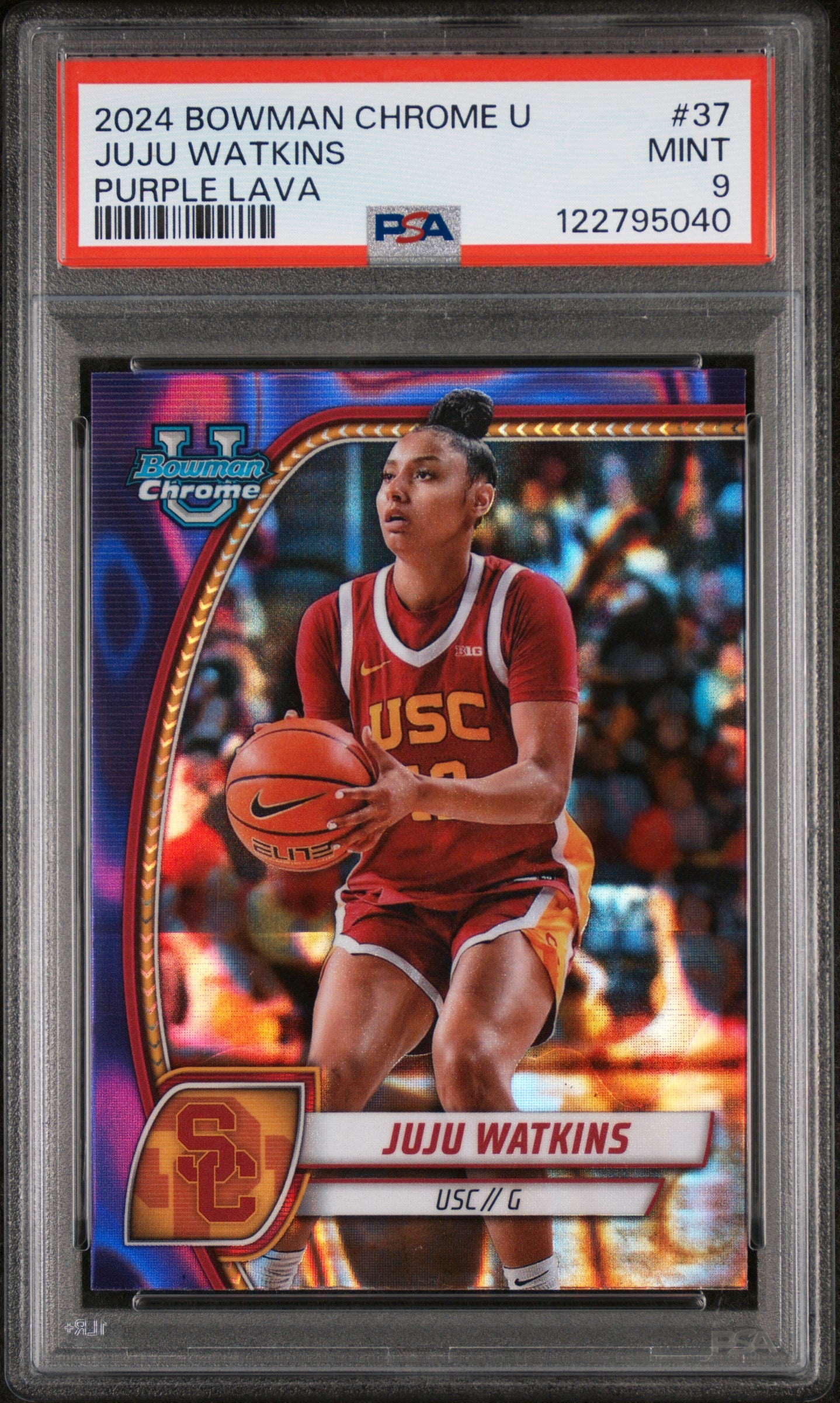 2024 Bowman Chrome U Purple Lava Juju Watkins #37 PSA 9