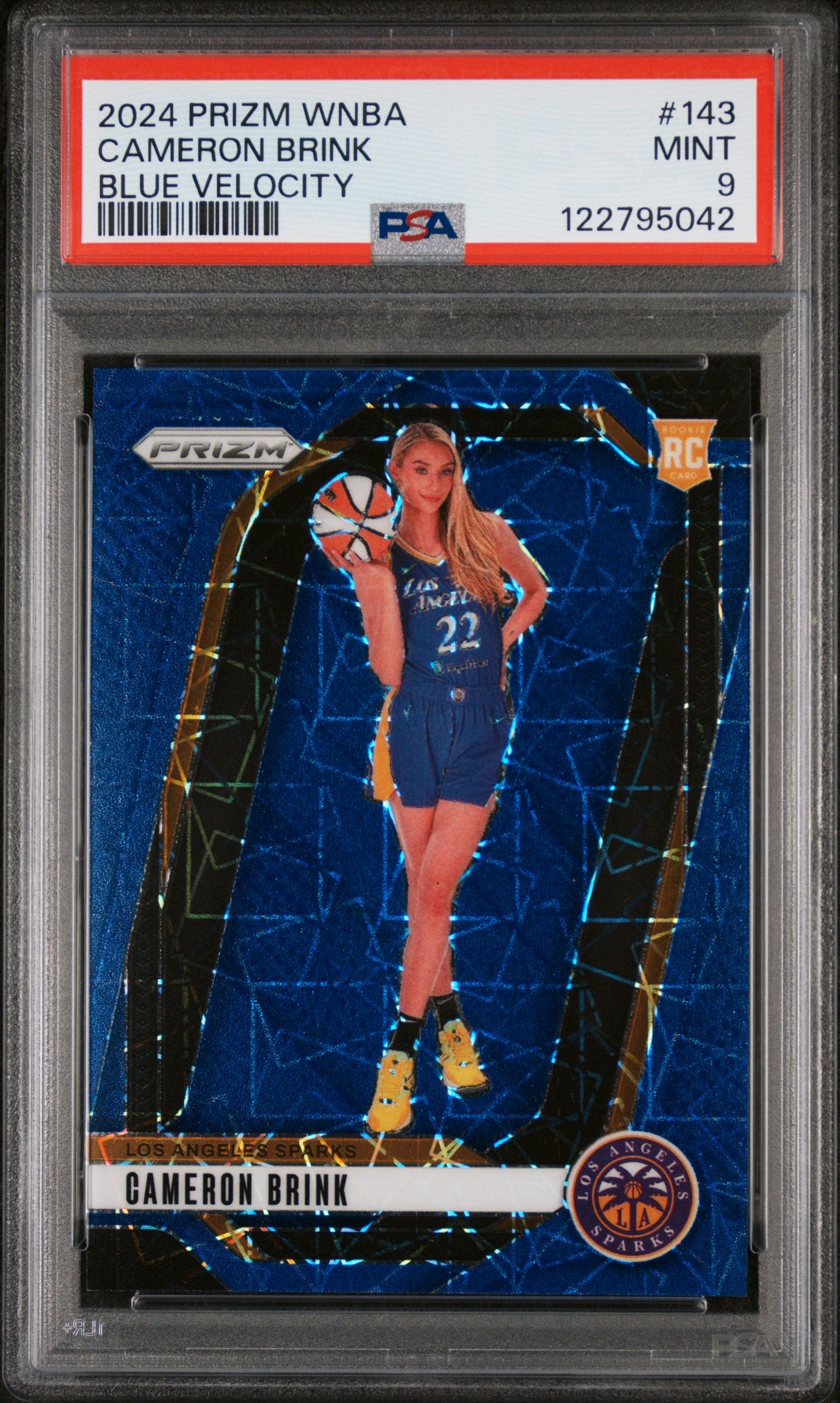 2024 Panini Prizm WNBA Blue Velocity Cameron Brink #143 RC PSA 9