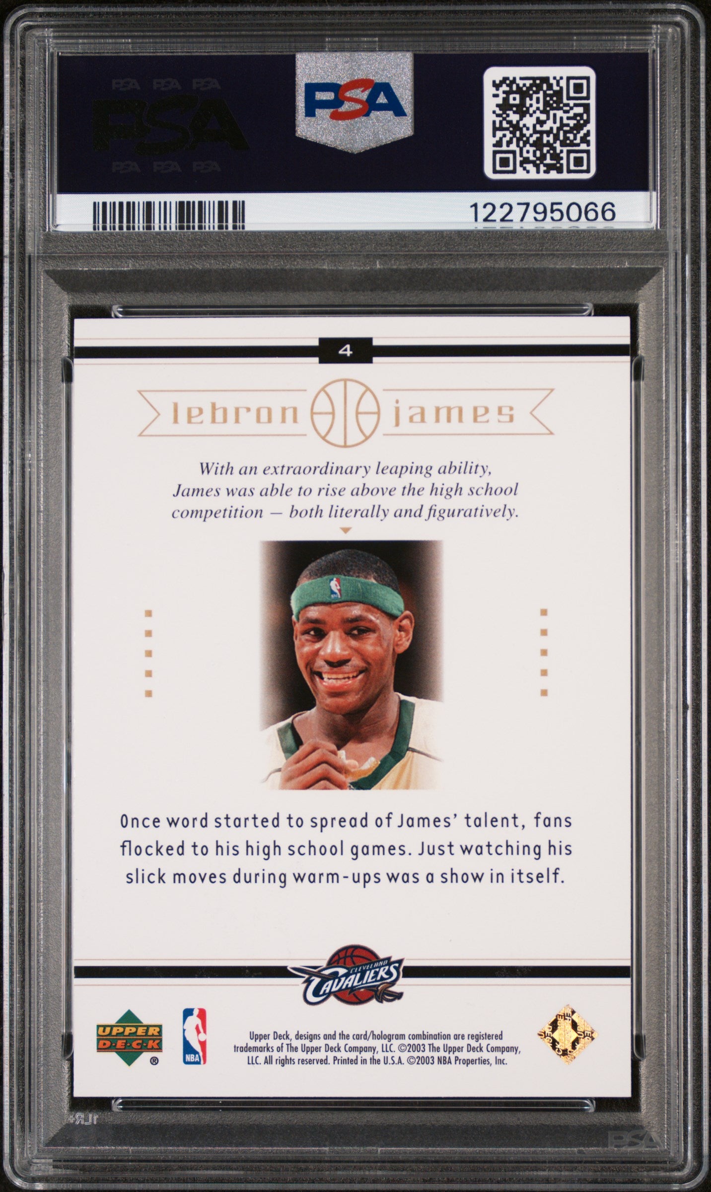2003 Upper Deck LeBron James Box Set LeBron James #4 PSA 9