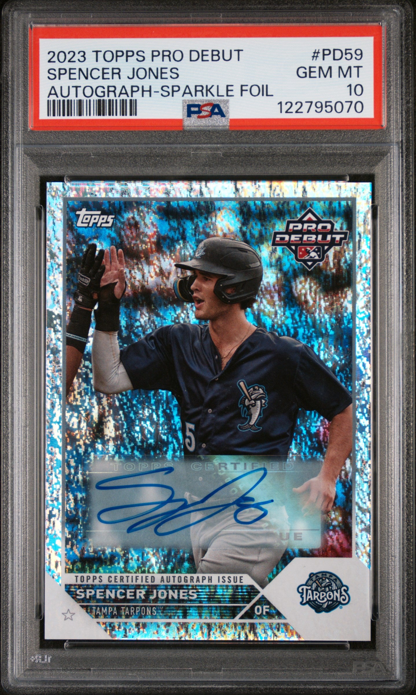 2023 Topps Pro Debut Autograph-Sparkle Foil Spencer Jones #PD59 /199 PSA 10