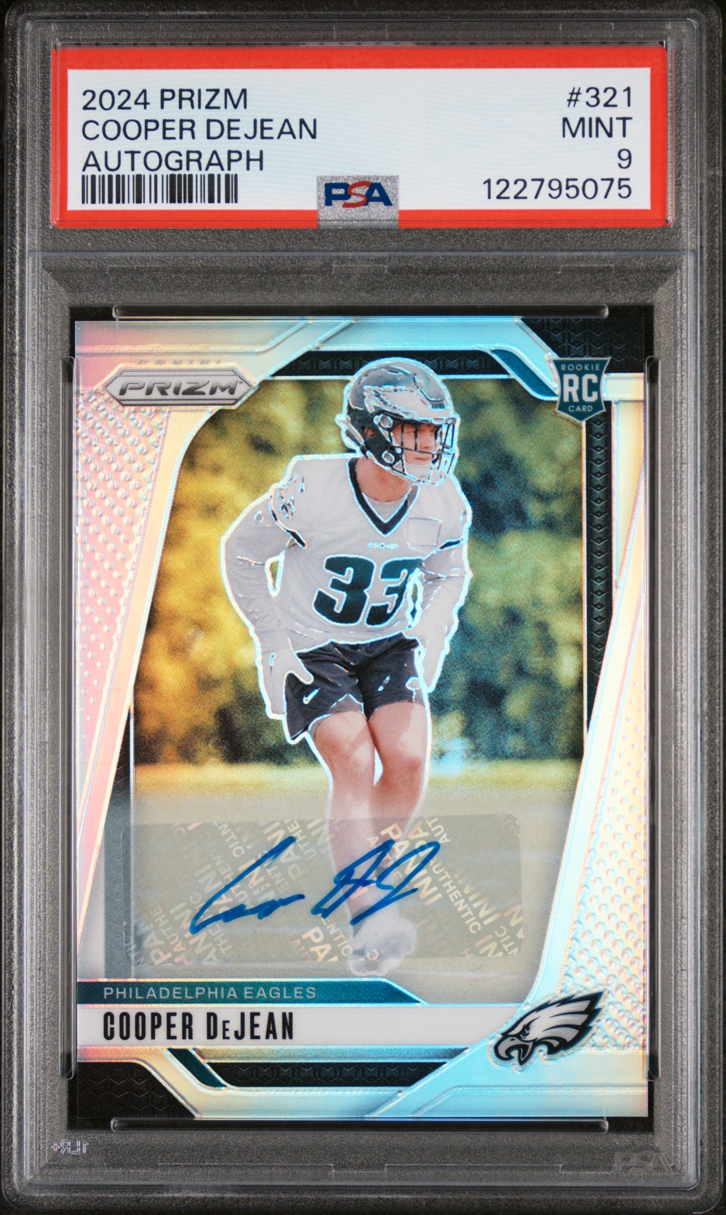 2024 Panini Prizm Autographs Cooper DeJean #321 RC Auto PSA 9