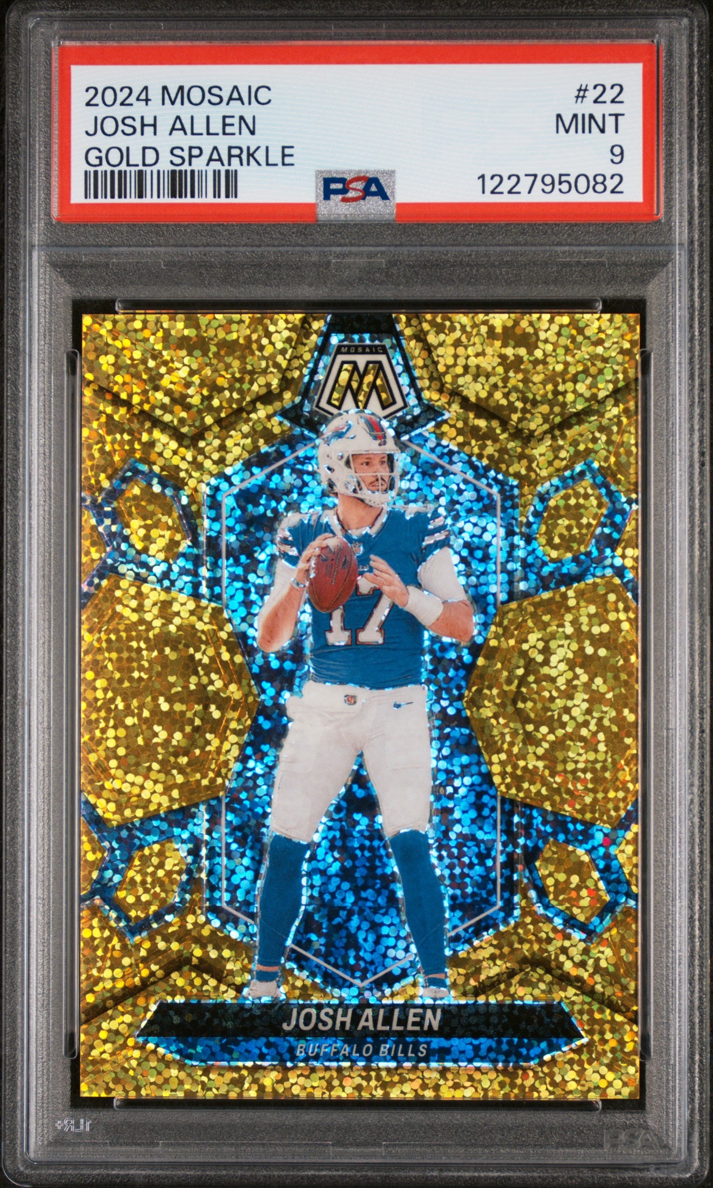 2024 Panini Mosaic Gold Sparkle Josh Allen #22 /24 PSA 9