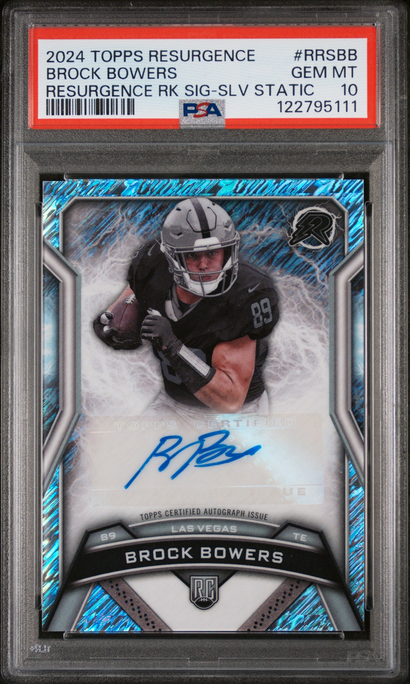 2024 Topps Resurgence Rk Sig Silver Static Brock Bowers #RRS-BB RC Auto PSA 10