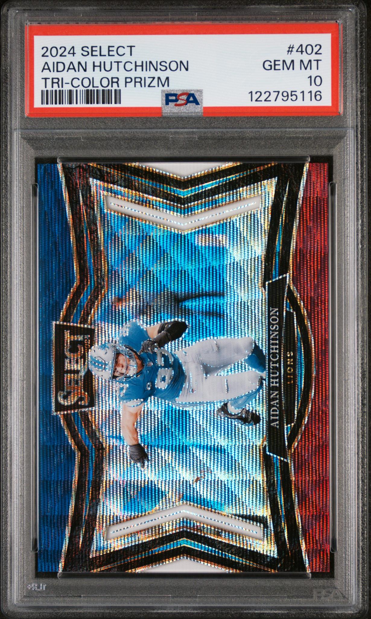 2024 Panini Select Tri-Color Prizm Aidan Hutchinson #402 Field Level /99 PSA 10
