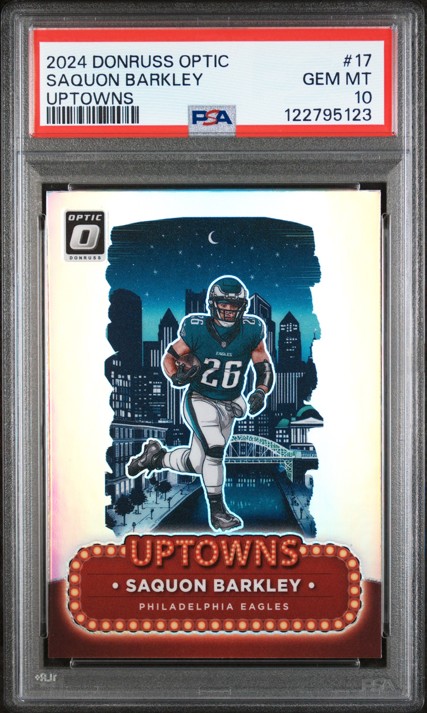 2024 Panini Donruss Optic Uptowns Saquon Barkley #17 Prizm PSA 10