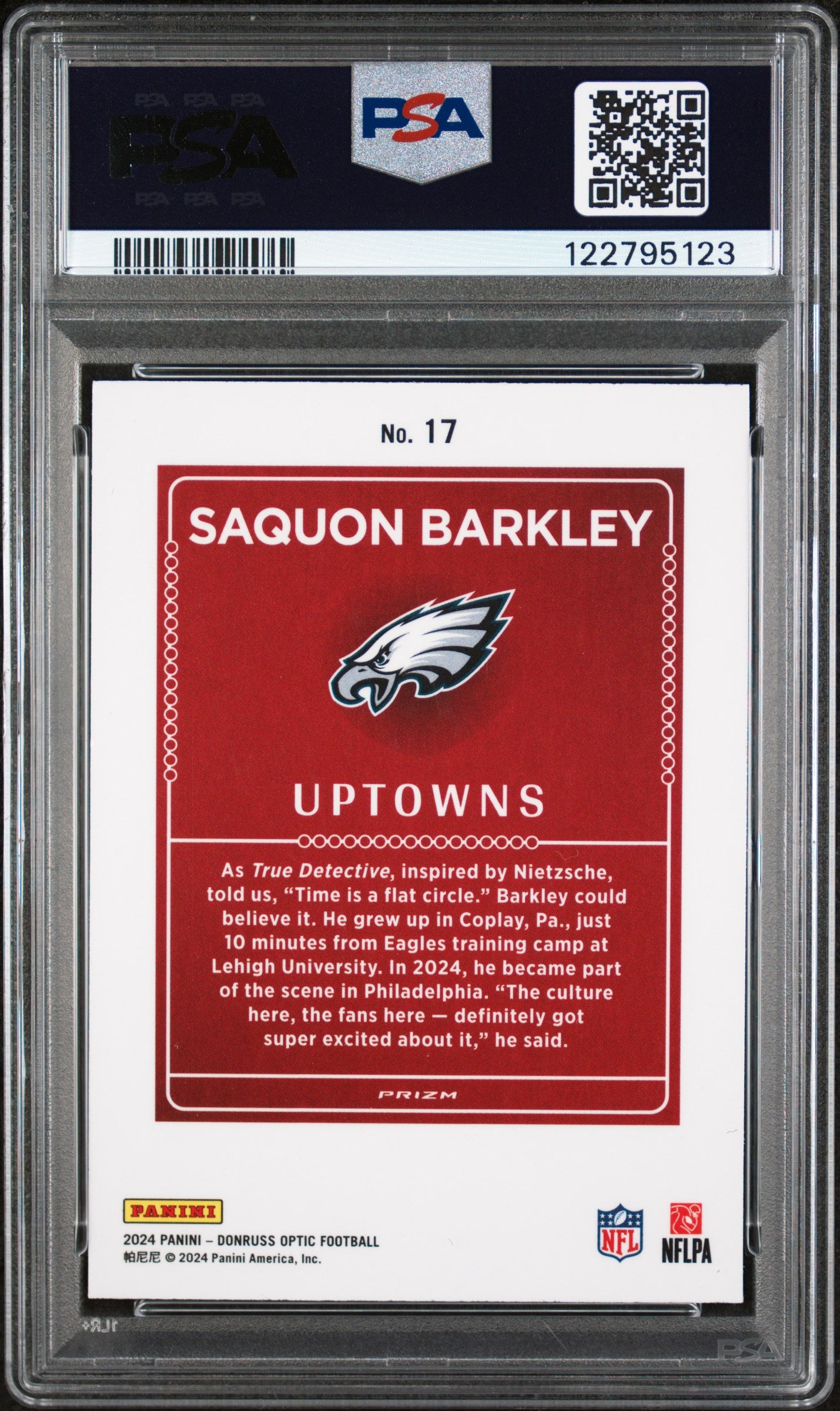 2024 Panini Donruss Optic Uptowns Saquon Barkley #17 Prizm PSA 10