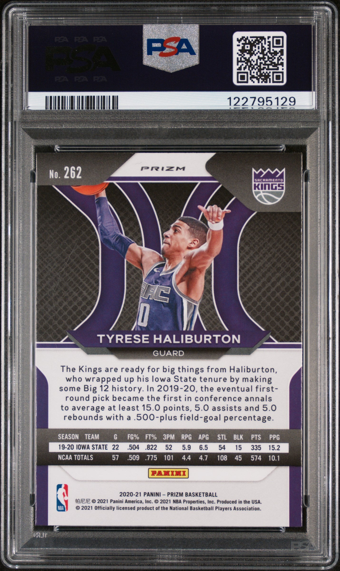 2020 Panini Prizm Silver Prizm Tyrese Haliburton #262 RC PSA 9