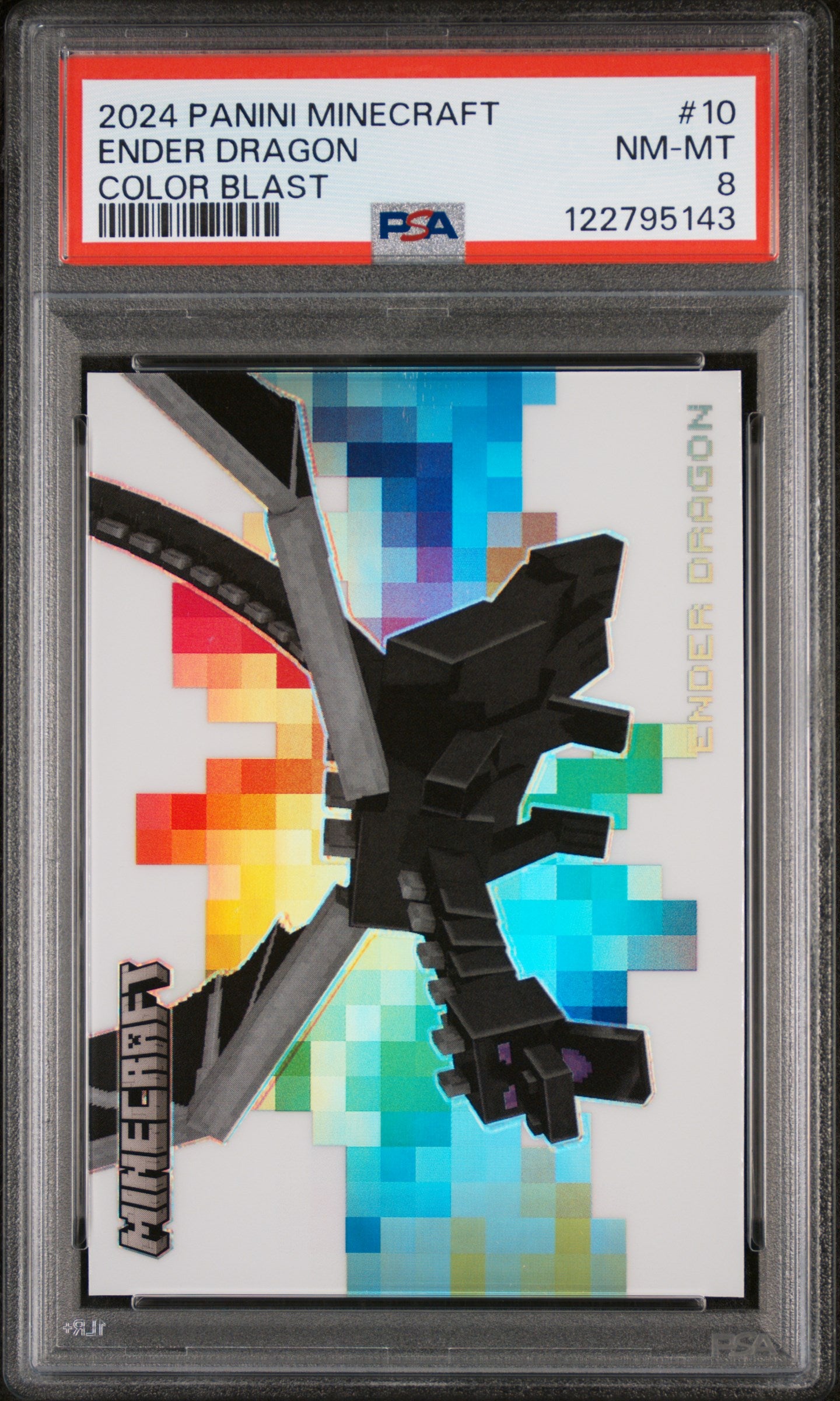 2024 Panini Minecraft Color Blast Ender Dragon #10 PSA 8