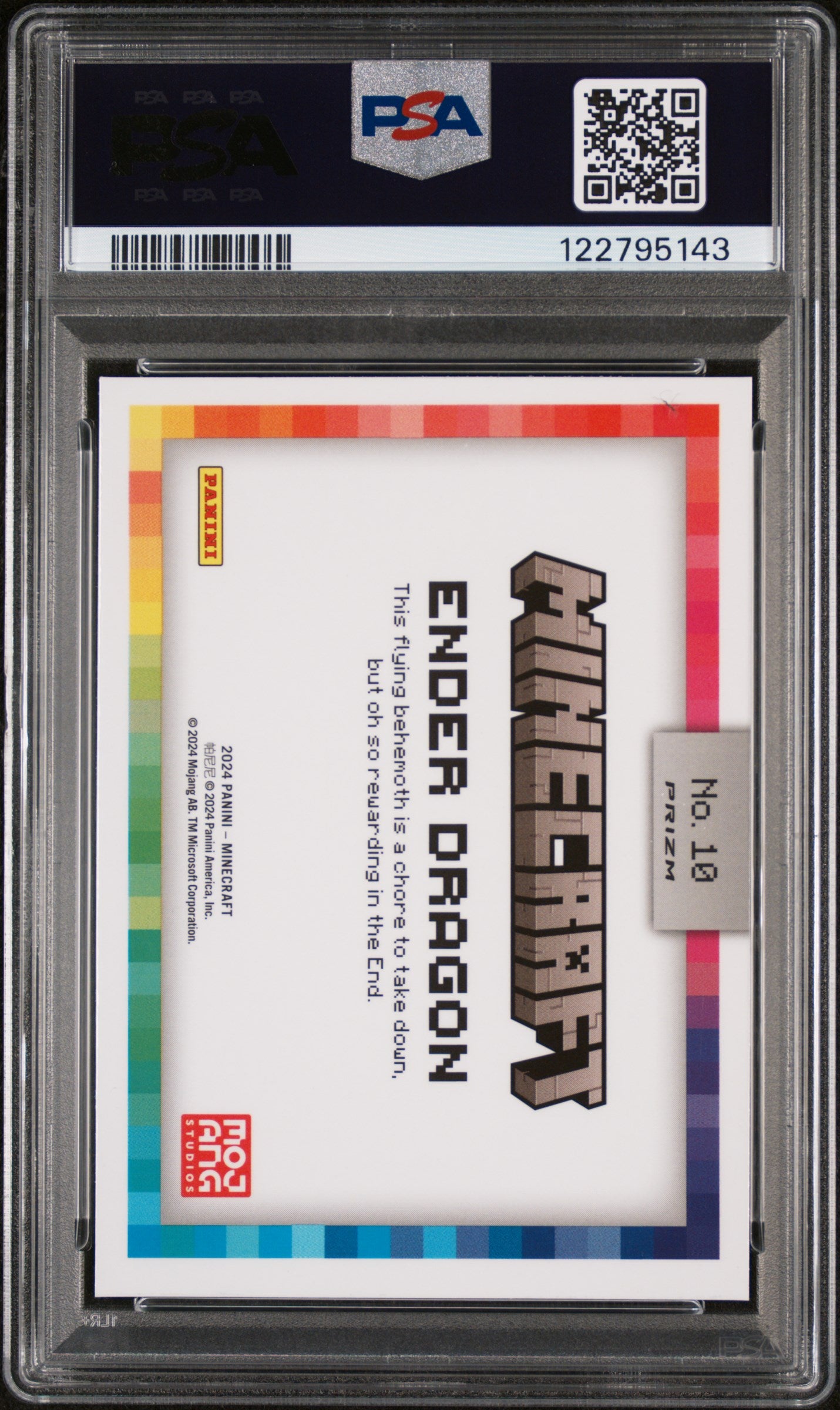 2024 Panini Minecraft Color Blast Ender Dragon #10 PSA 8