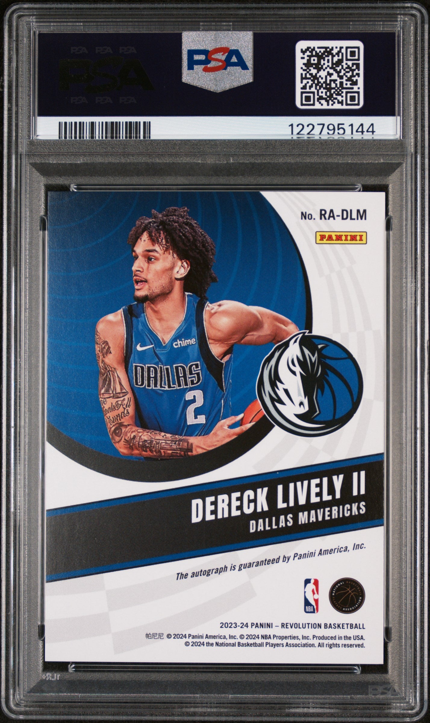 2023 Panini Revolution Rookie Autographs Dereck Lively II #RA-DLM RC Auto PSA 10
