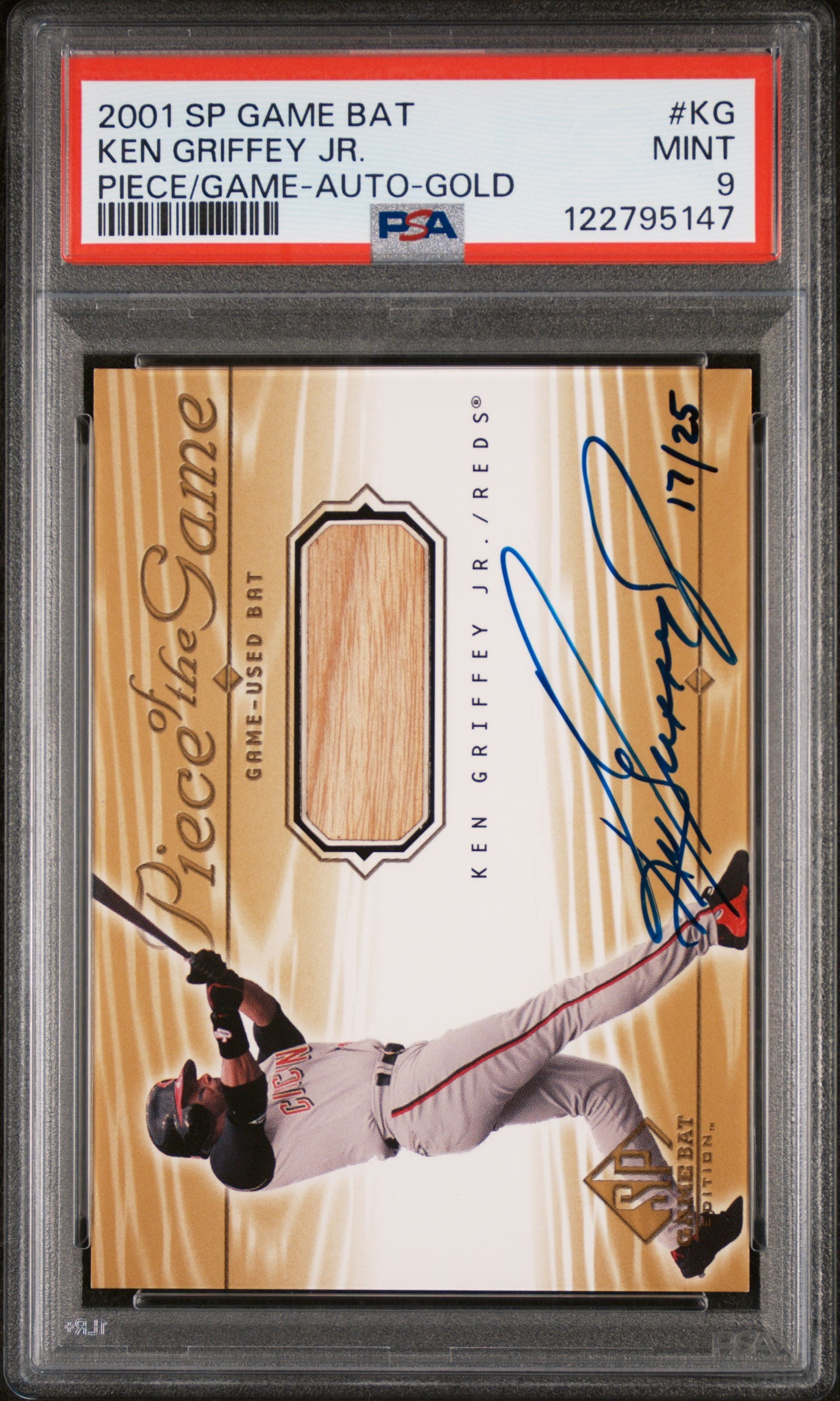 2001 SP #KG Ken Griffey Jr. Piece of the Game /25 PSA 9