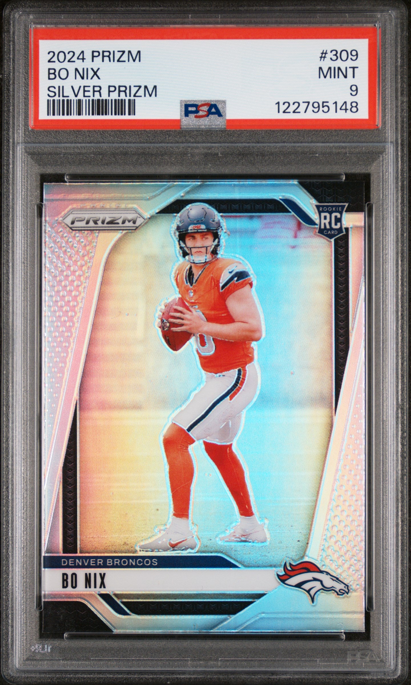 2024 Panini Prizm Silver Prizm Bo Nix #309 RC PSA 9