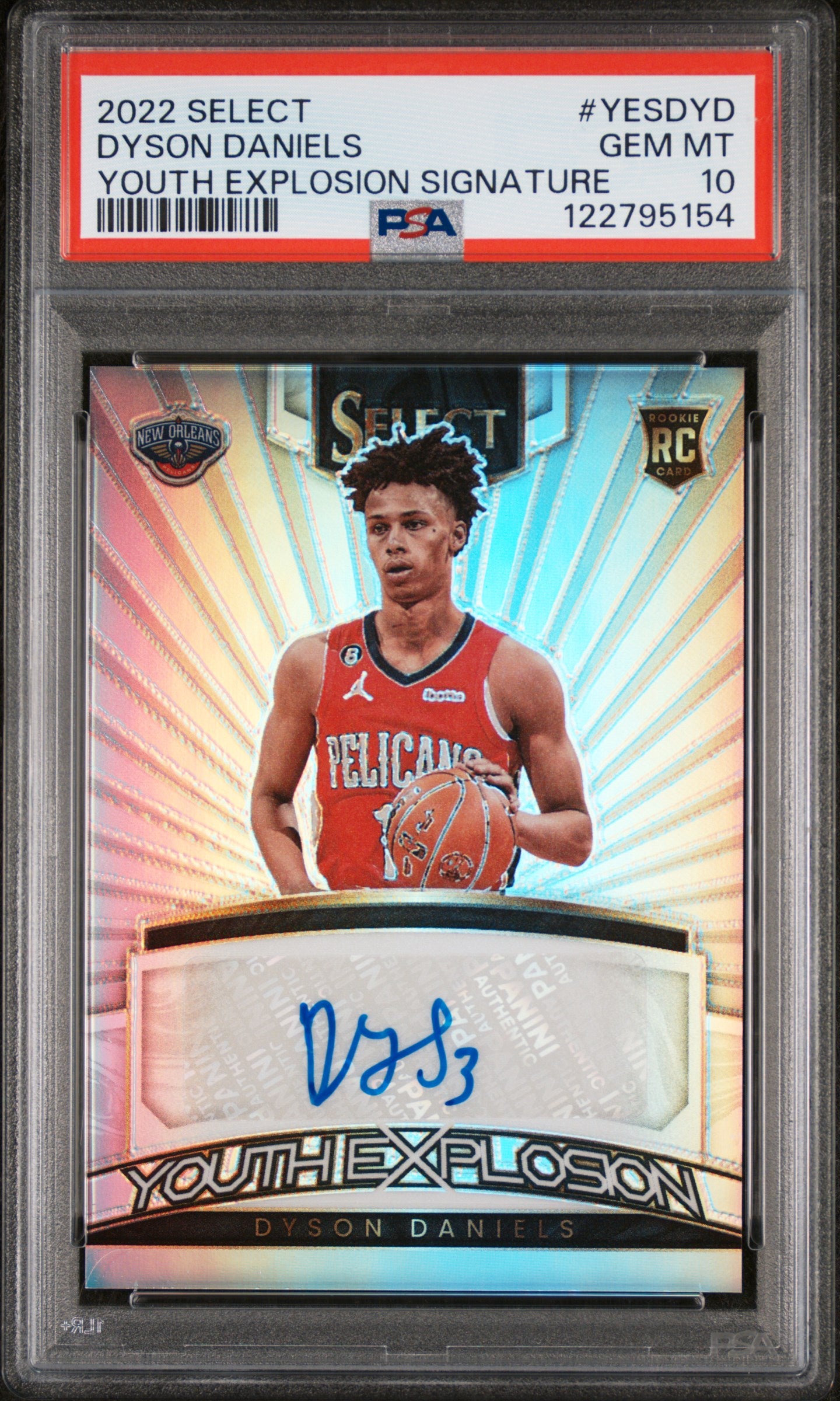 2022 Panini Select Youth Explosion Dyson Daniels #YES-DYD RC Auto PSA 10