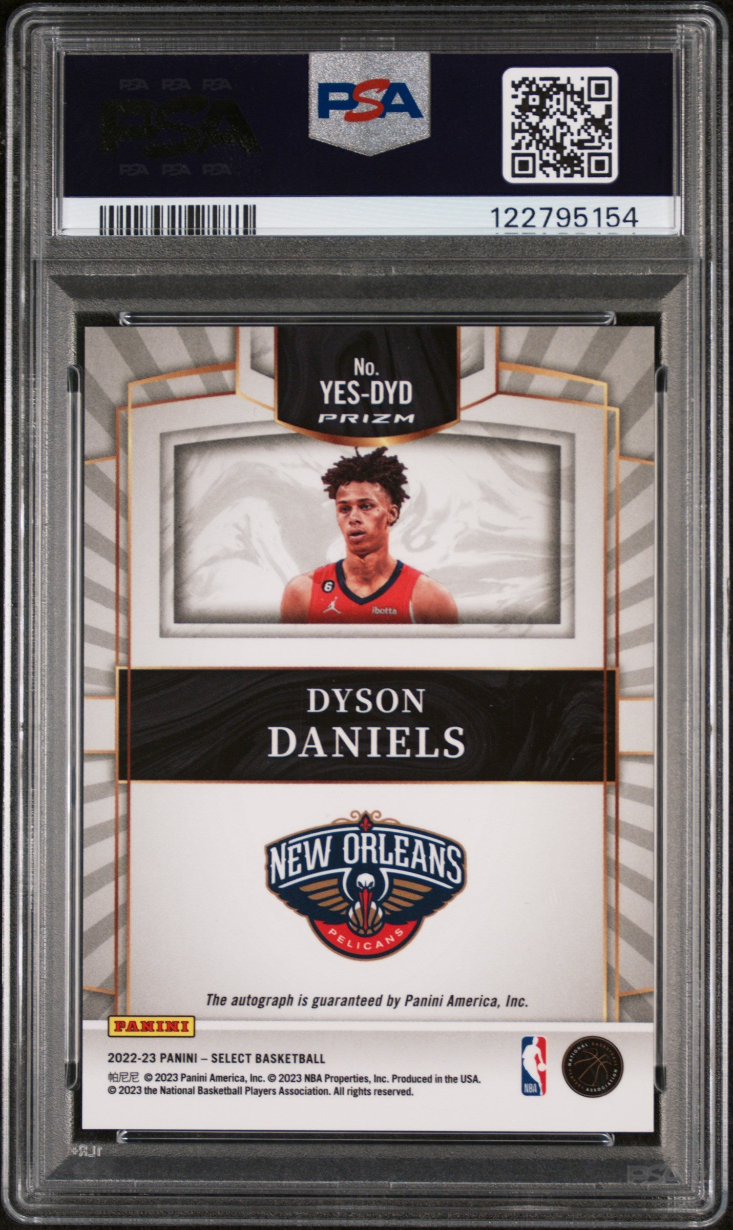 2022 Panini Select Youth Explosion Dyson Daniels #YES-DYD RC Auto PSA 10
