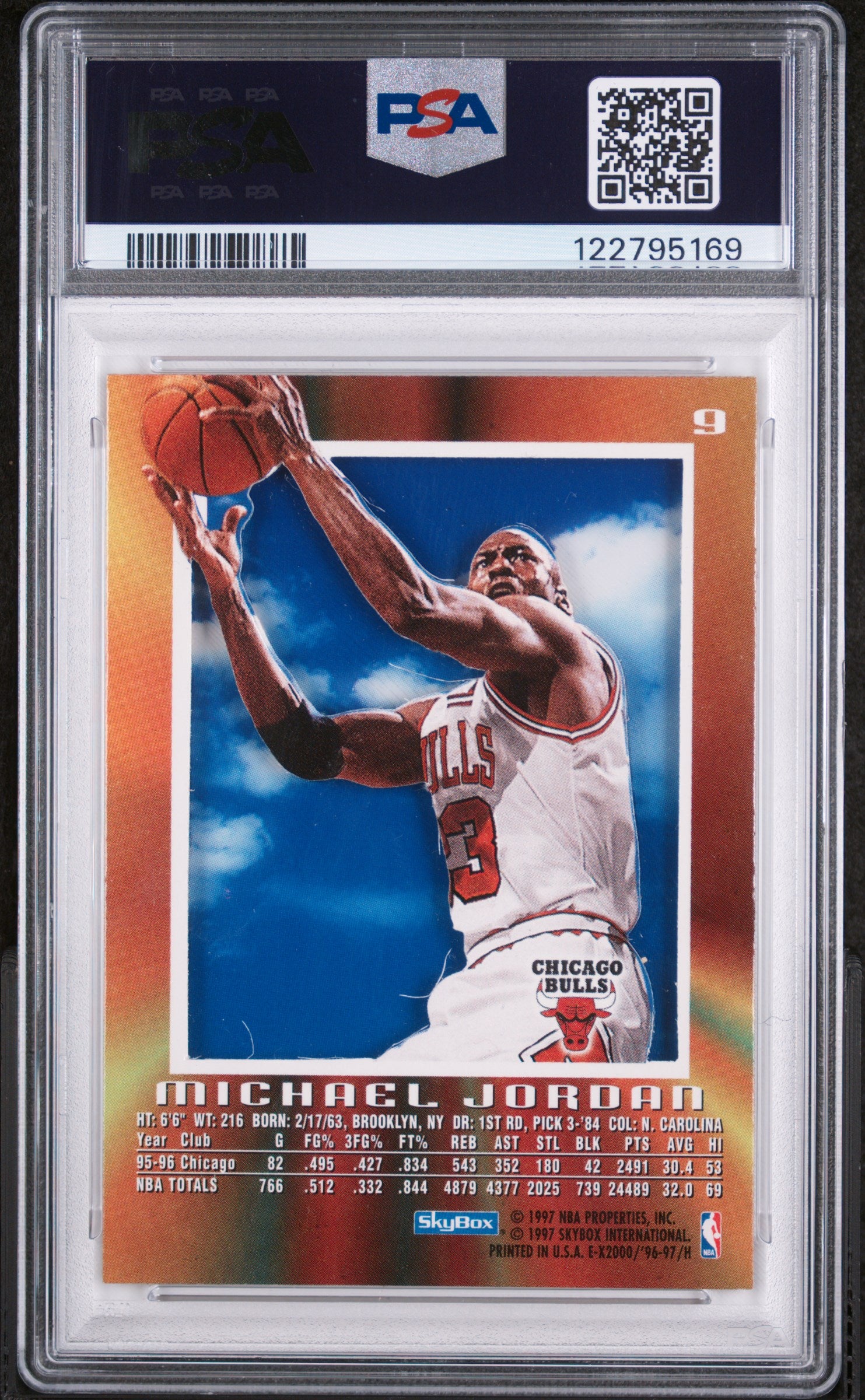 1996 SkyBox E-X2000 Michael Jordan #9 PSA 5