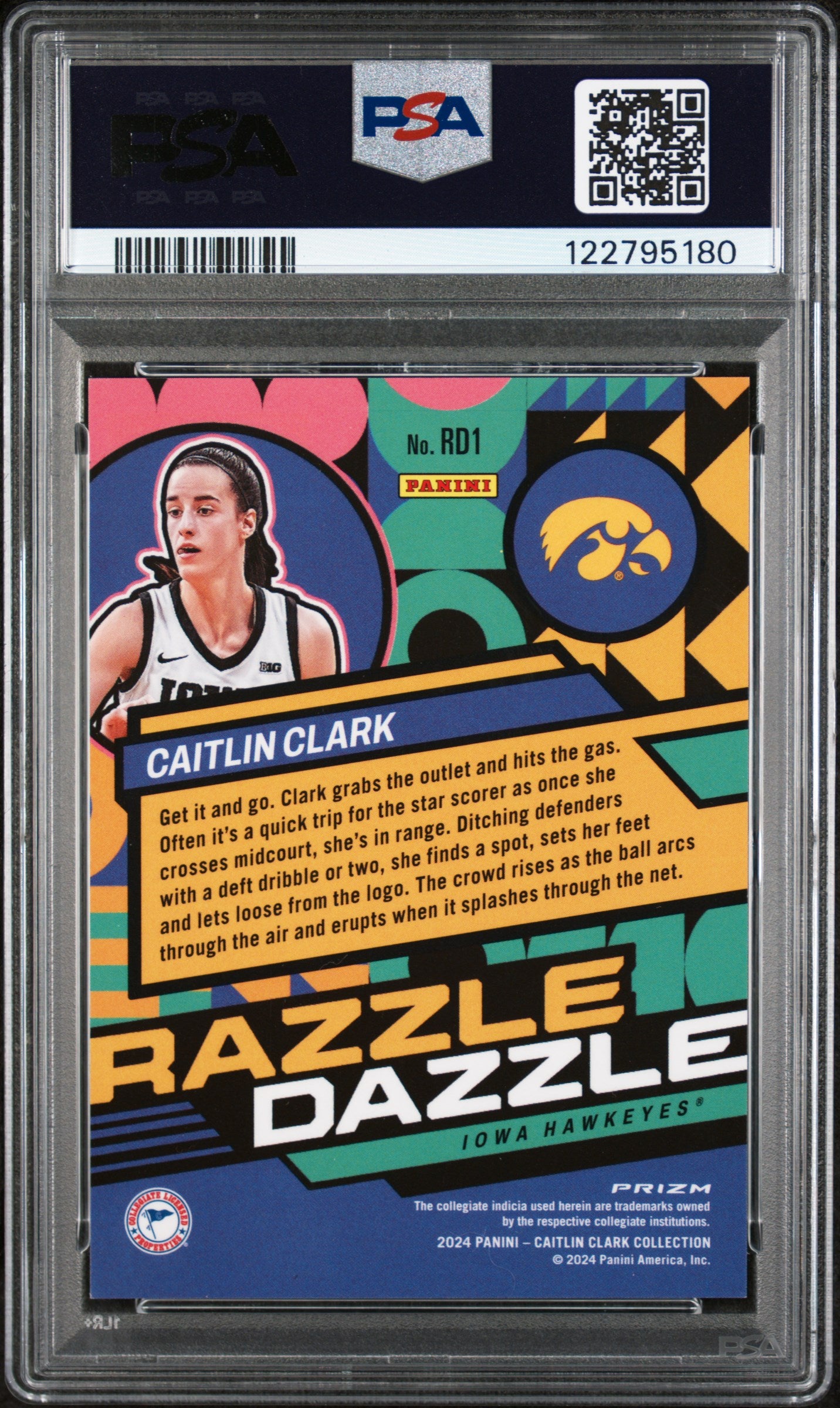 2024 Panini Caitlin Clark Collection Razzle Dazzle Caitlin Clark #RD1 PSA 9